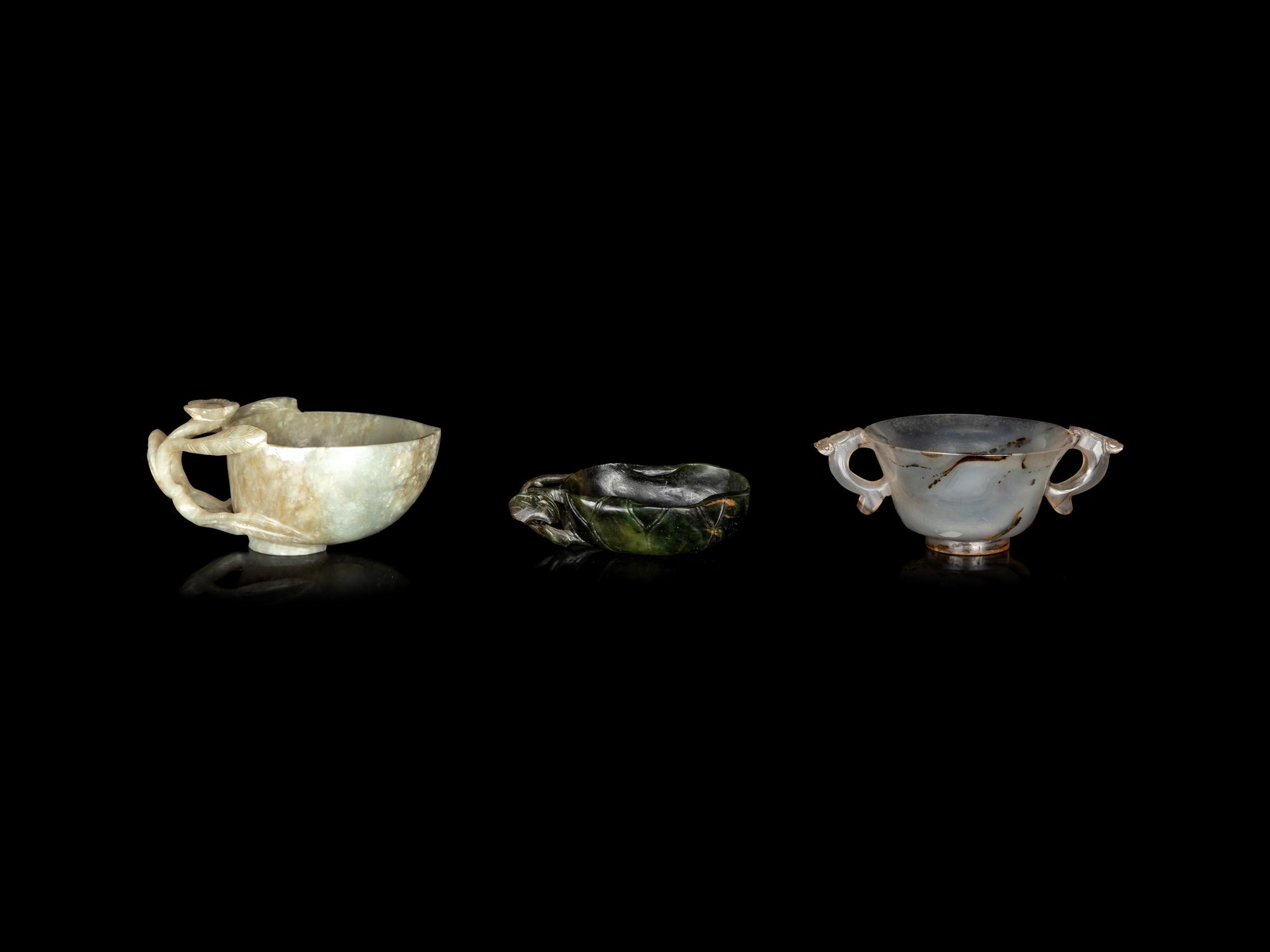 Three Chinese Hardstone Cups