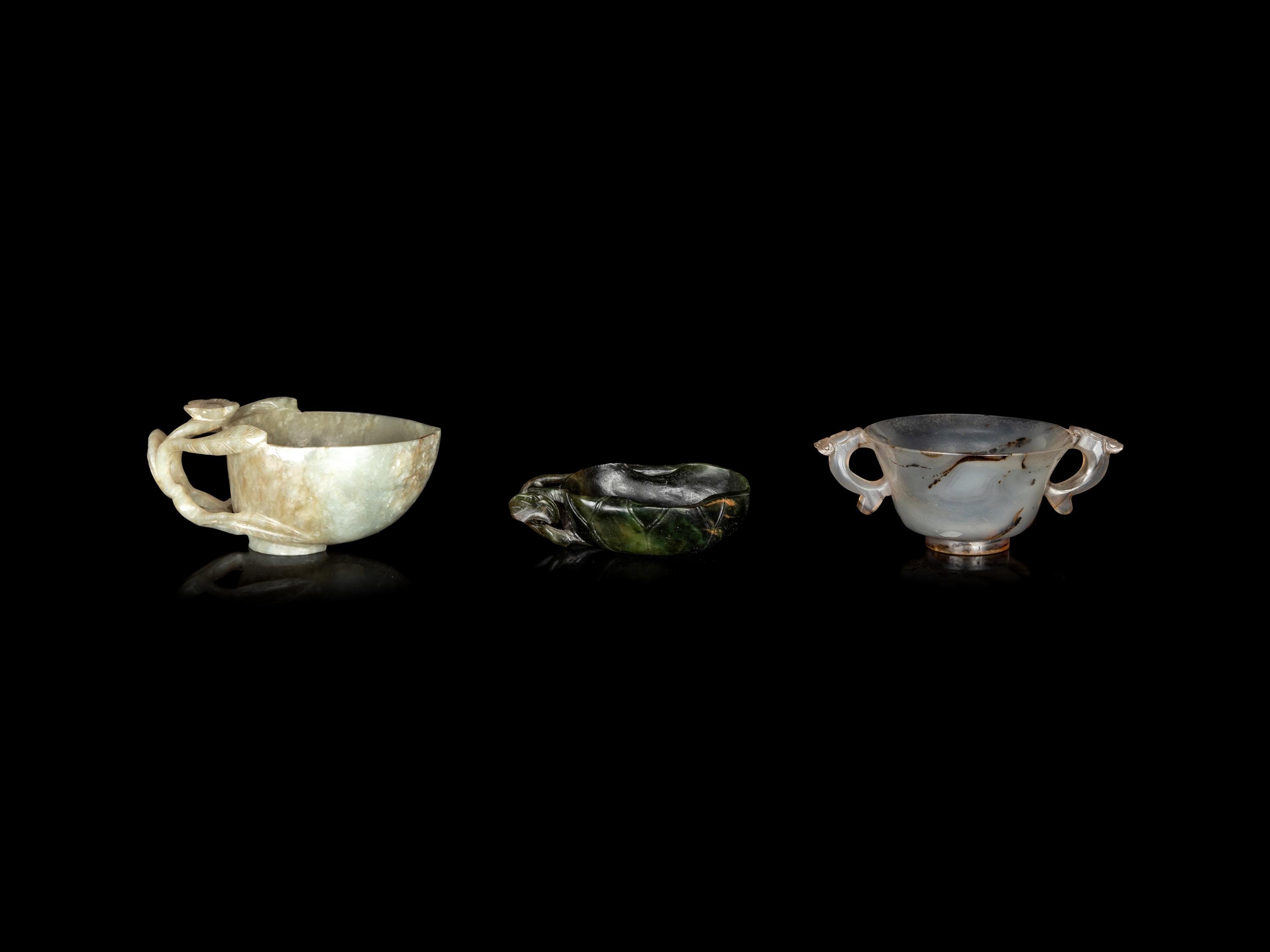 Three Chinese Hardstone Cups