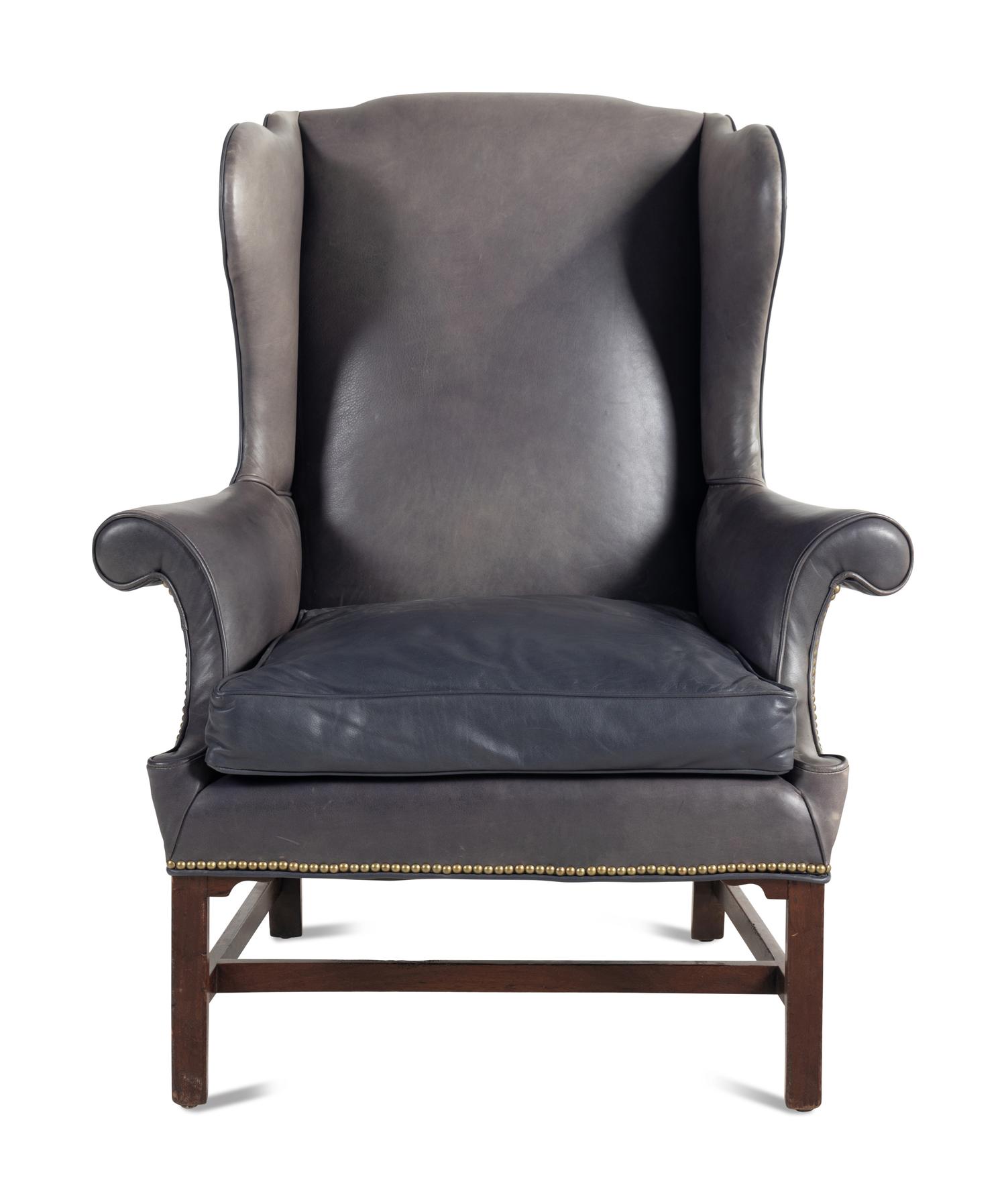 A George III Style Mahogany Wingback Armchair