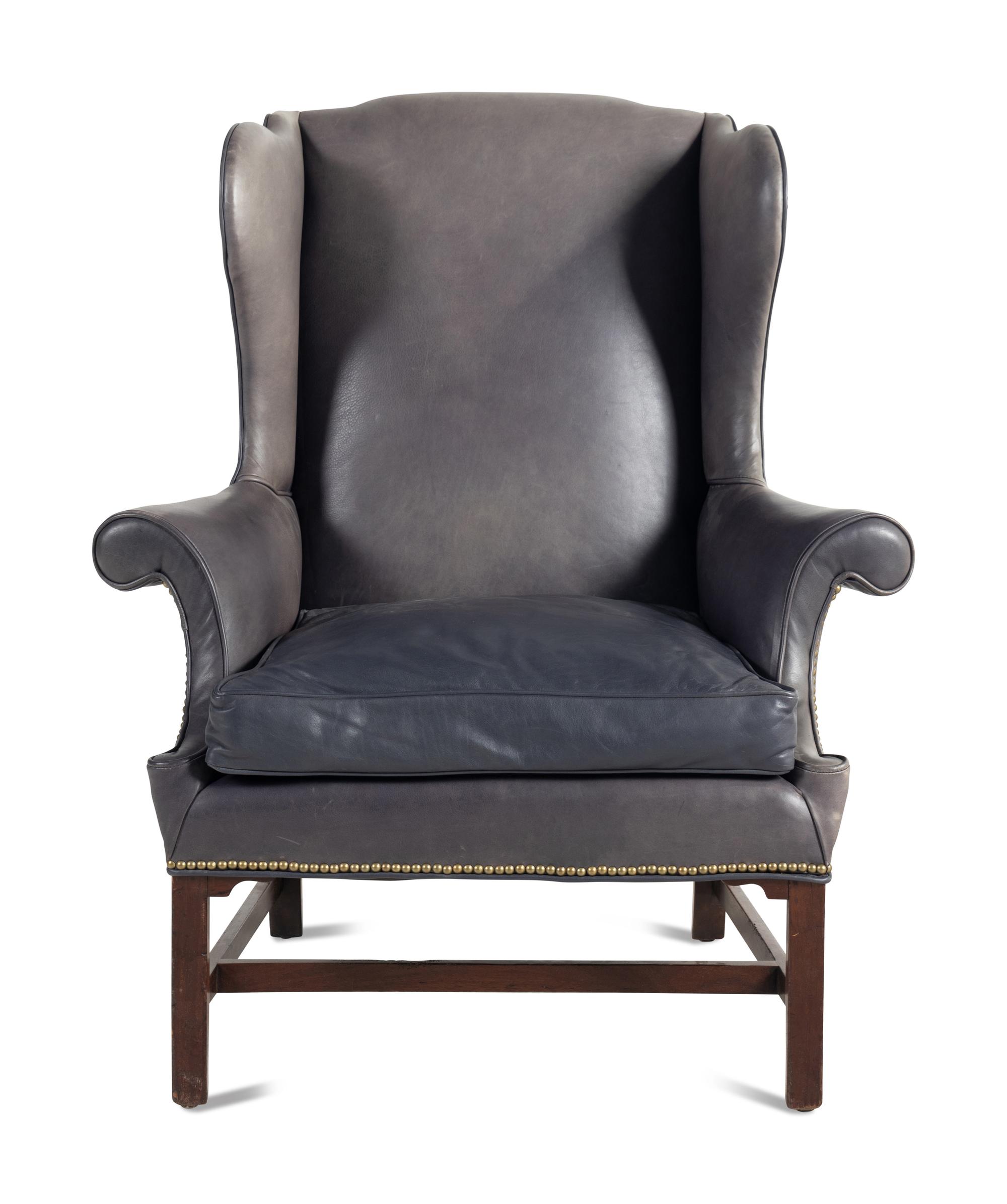 A George III Style Mahogany Wingback Armchair