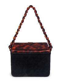 Chanel Box Bag in Black Suede with Faux Tortoiseshell Bakelite Details