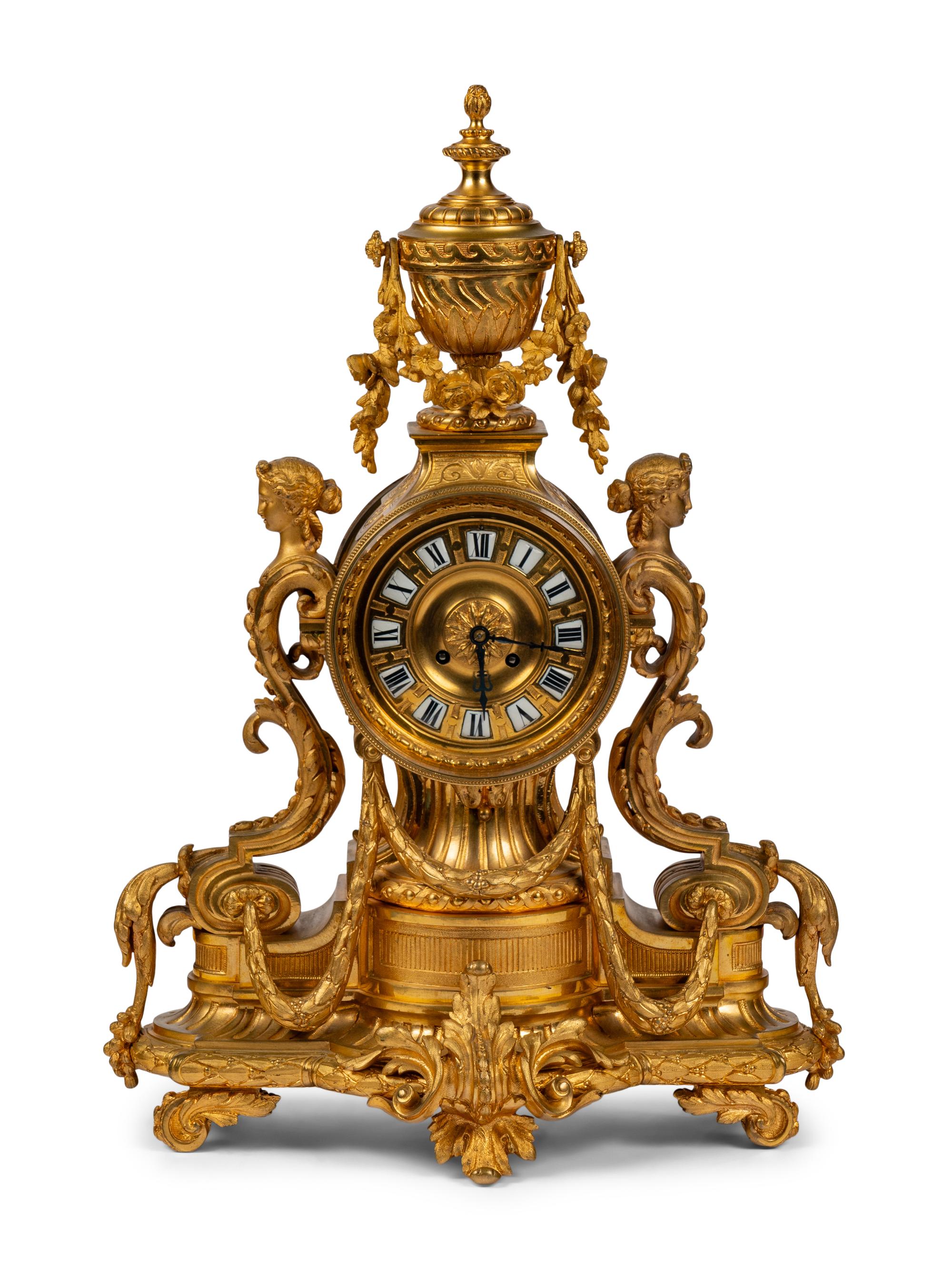 A French Gilt Bronze Mantel Clock