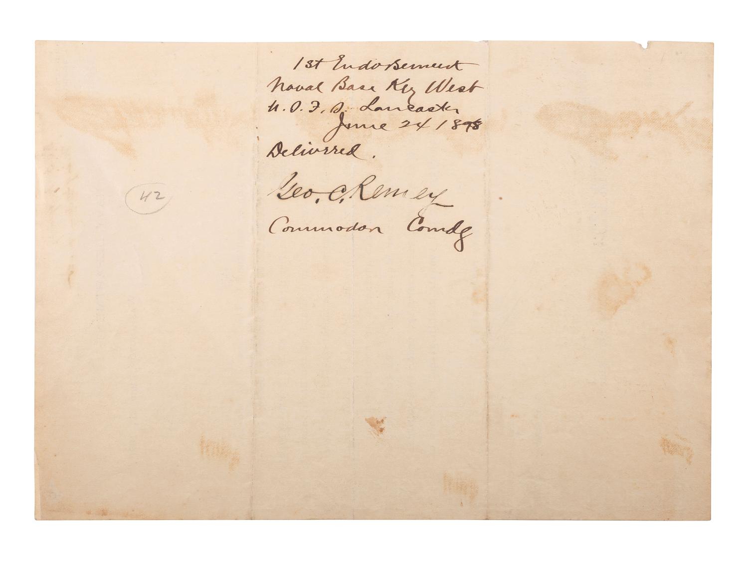 [SPANISH-AMERICAN WAR]. LONG, John D. (1838-1915).