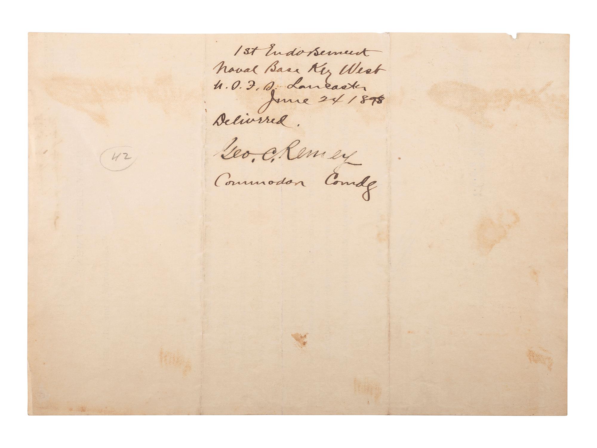 [SPANISH-AMERICAN WAR]. LONG, John D. (1838-1915).