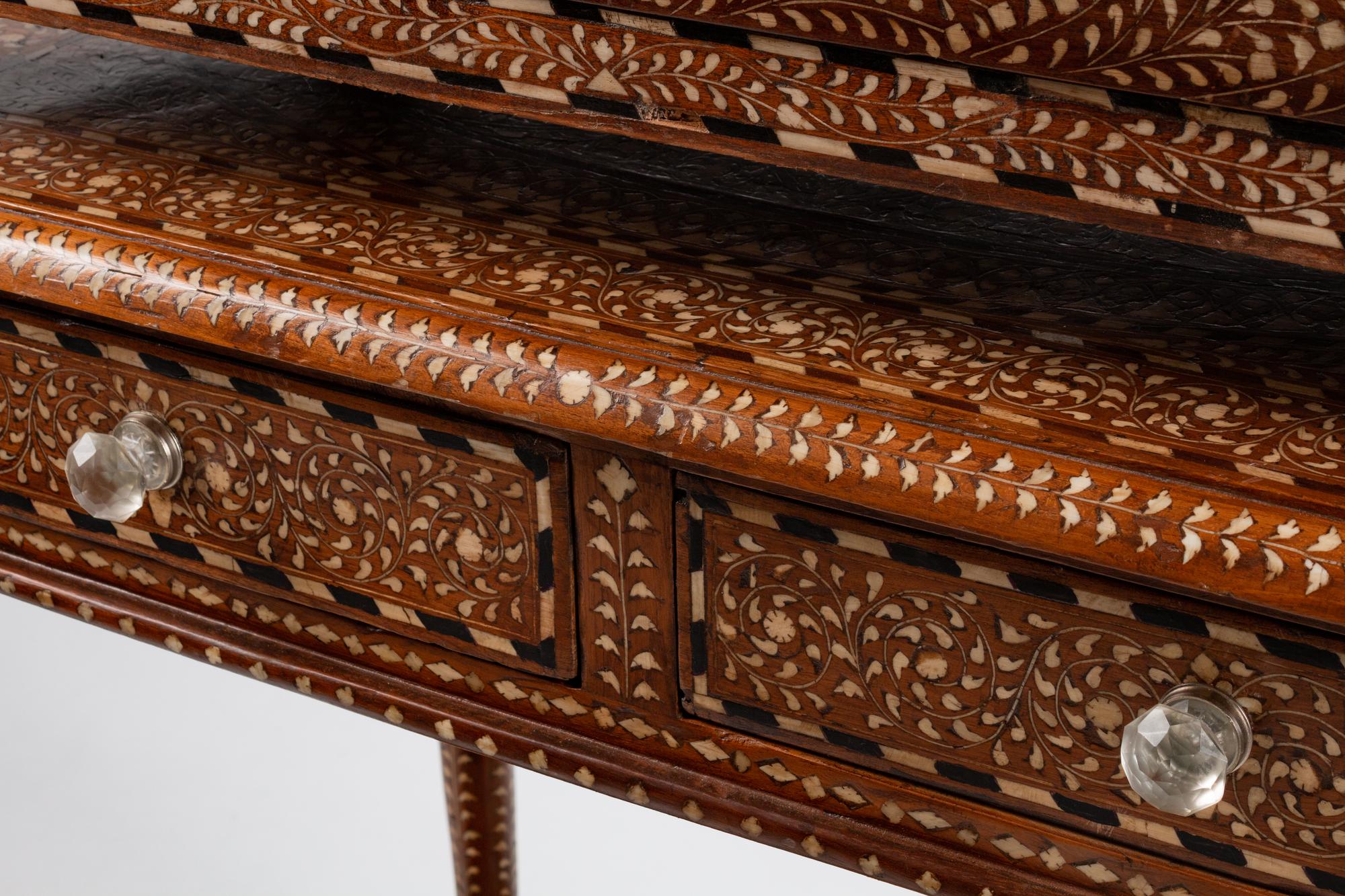 An Anglo-Indian Bone-Inlaid Cabinet on Stand — 19TH CENTURY