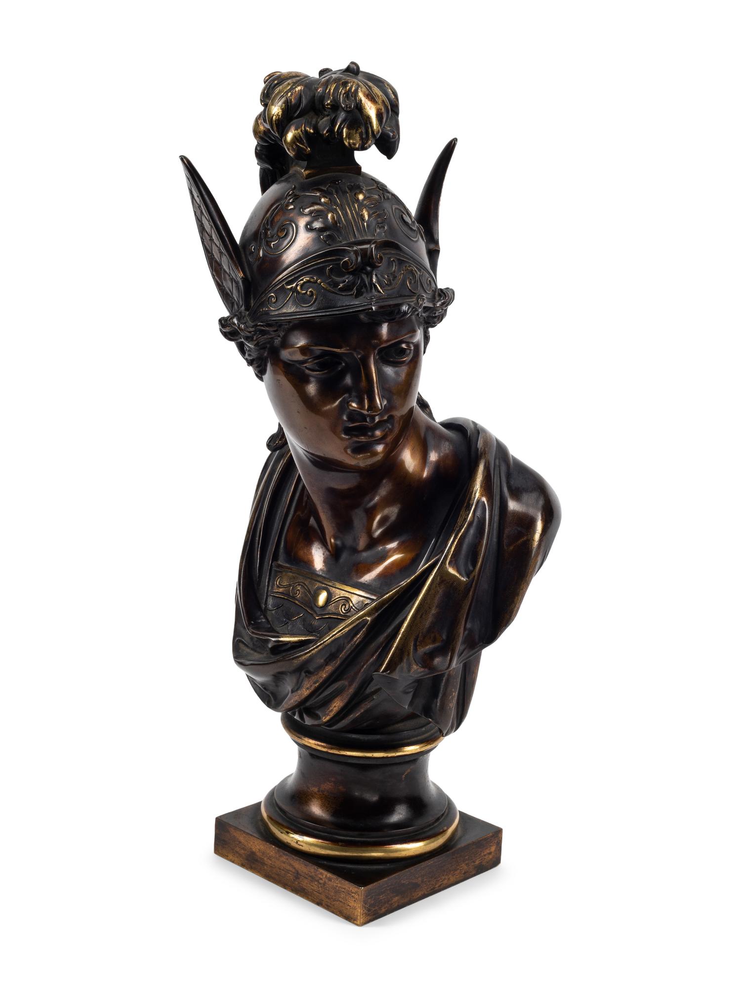 A French Bronze Bust Depicting Mercury Wearing the Patasos