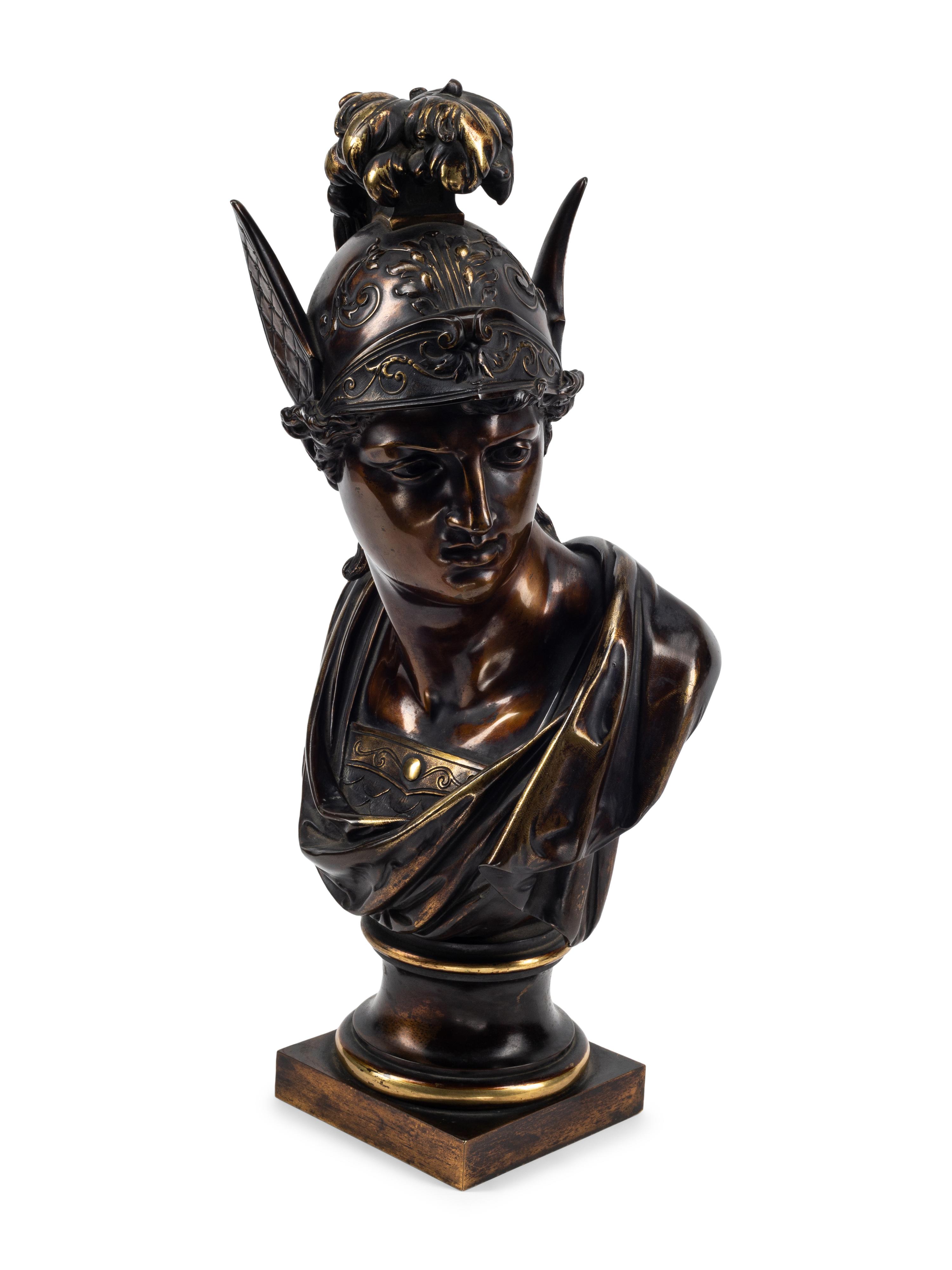 A French Bronze Bust Depicting Mercury Wearing the Patasos
