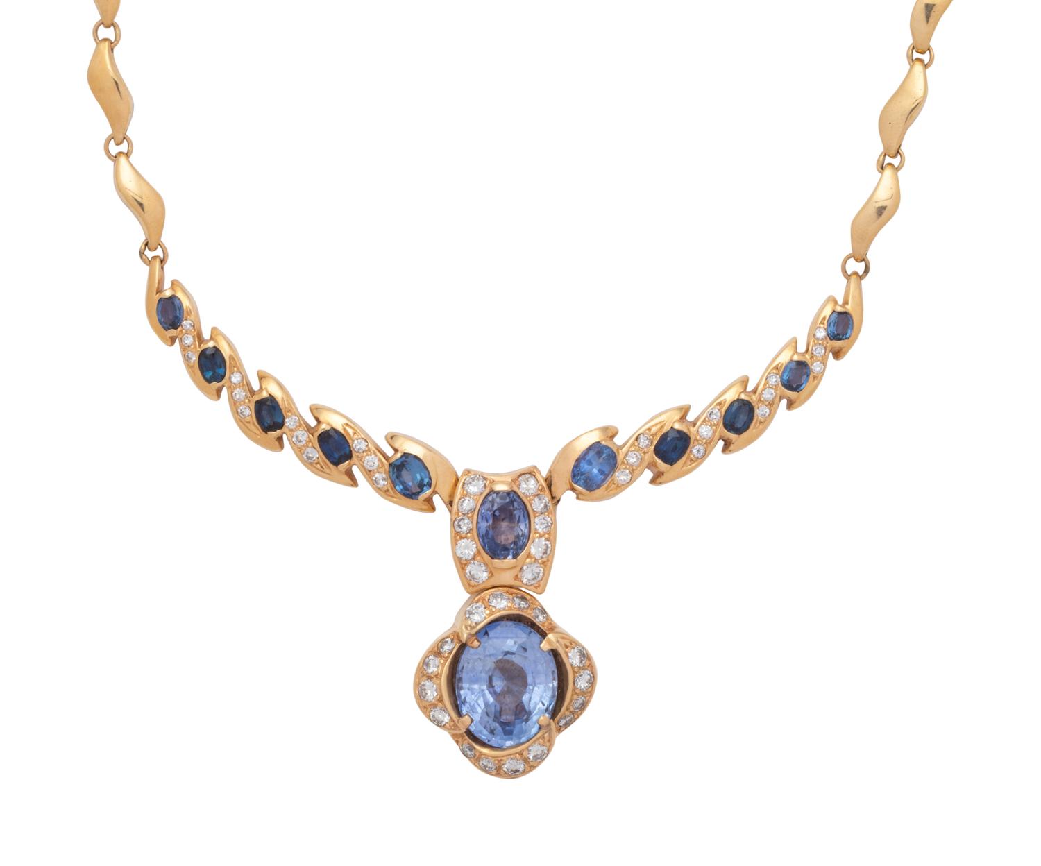 SAPPHIRE AND DIAMOND CONVERTIBLE NECKLACE