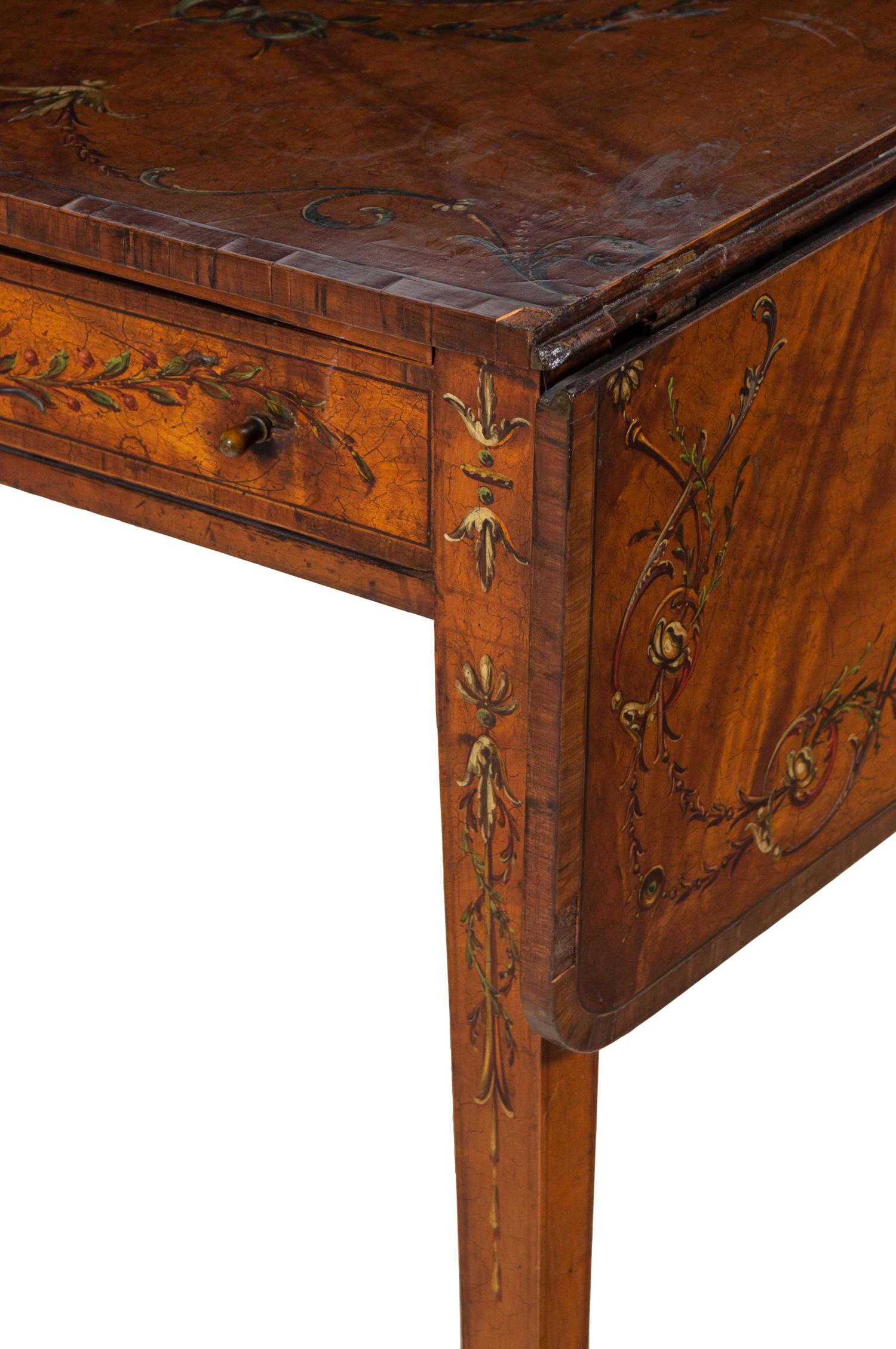 A George III Painted Satinwood Pembroke Table