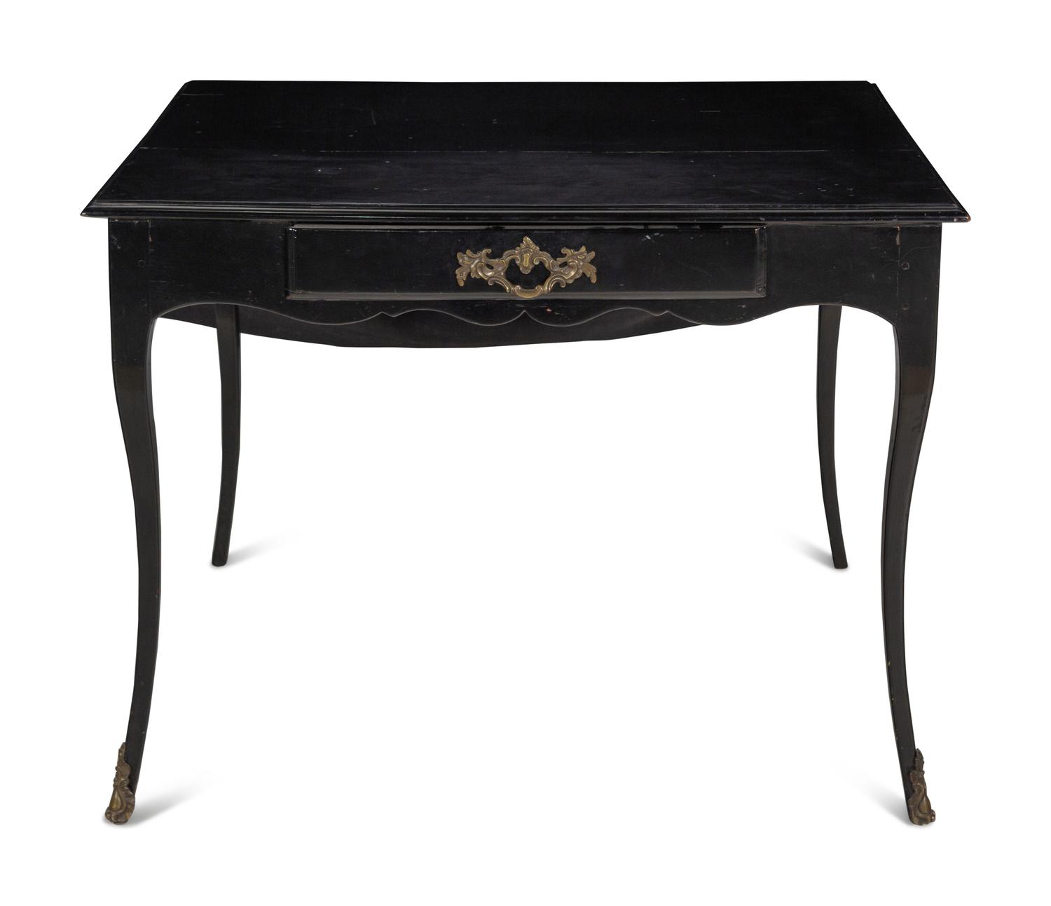 A Régence Gilt Bronze Mounted Ebonized Writing Table