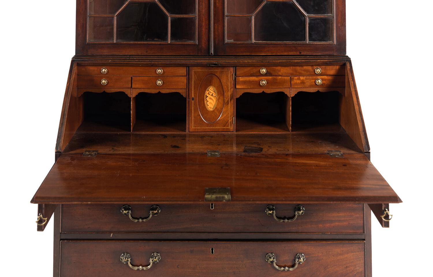 A George III Mahogany Bureau Bookcase
