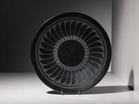 Blackware Pottery Repeating Feather Plate 1943-1956