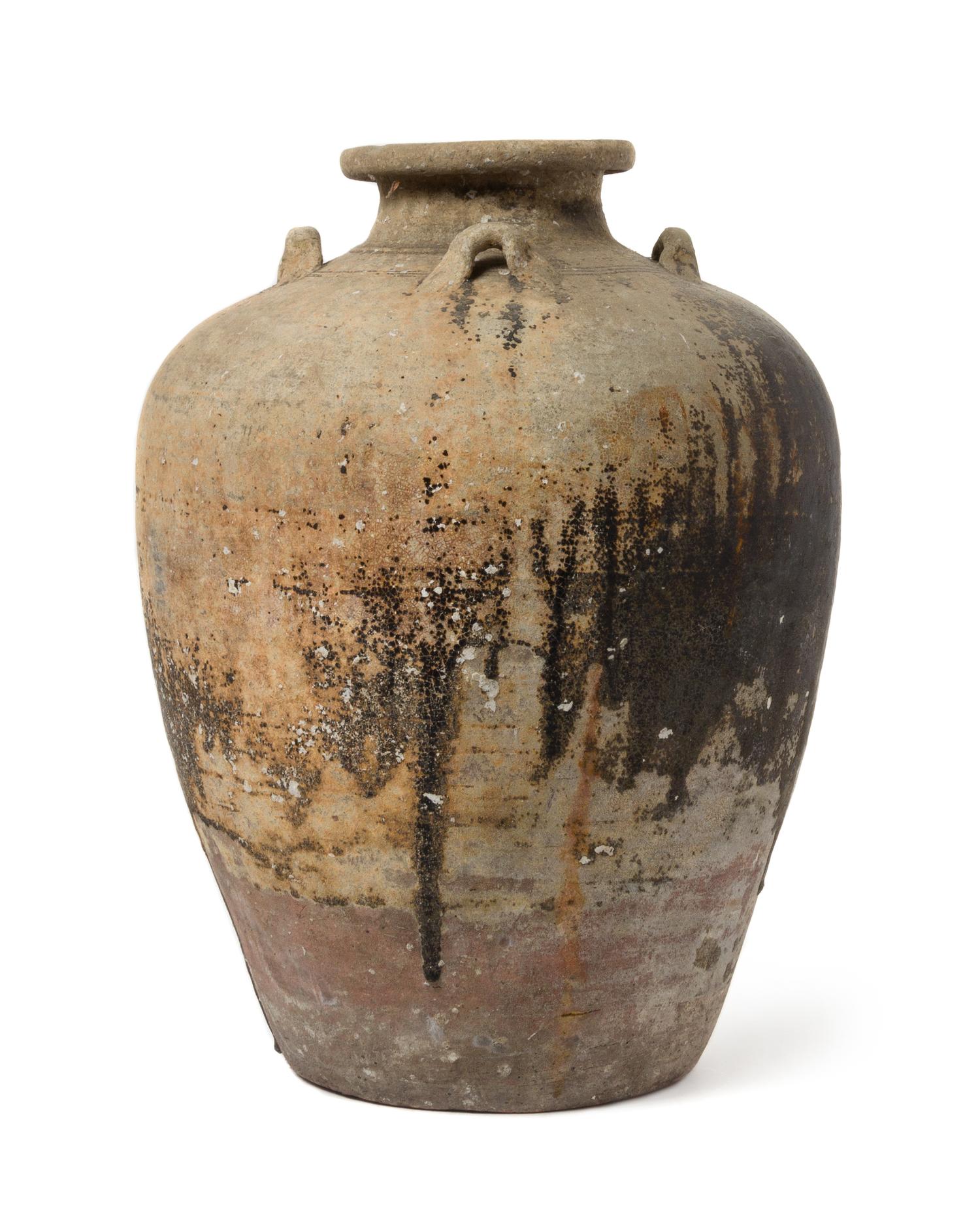 A Large Chinese Export Sukothai Pottery Jar Height 22 1/2 inches. — 14TH CENTURY