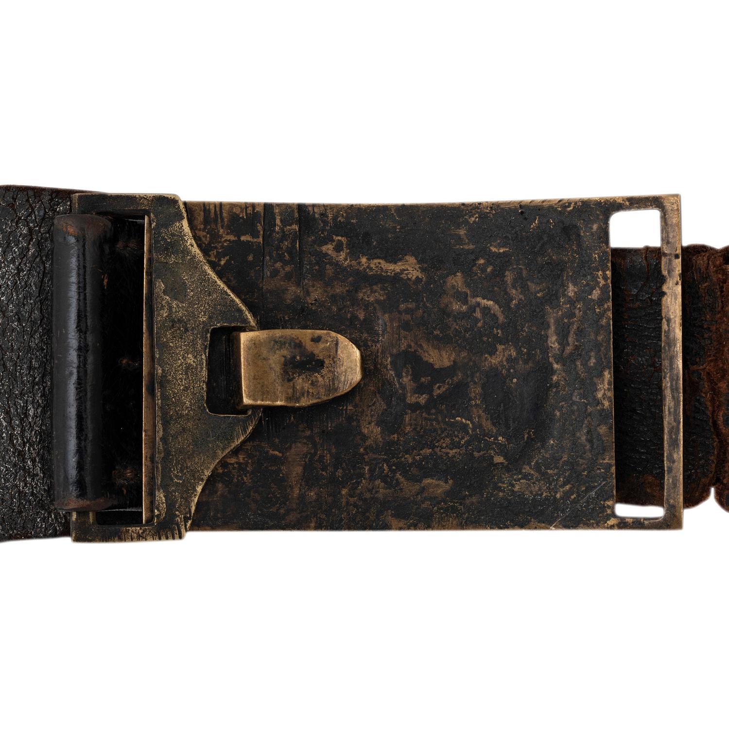 US Model 1851 Sword Belt Plate with Relic Folded & Sewn Leather Saber Belt