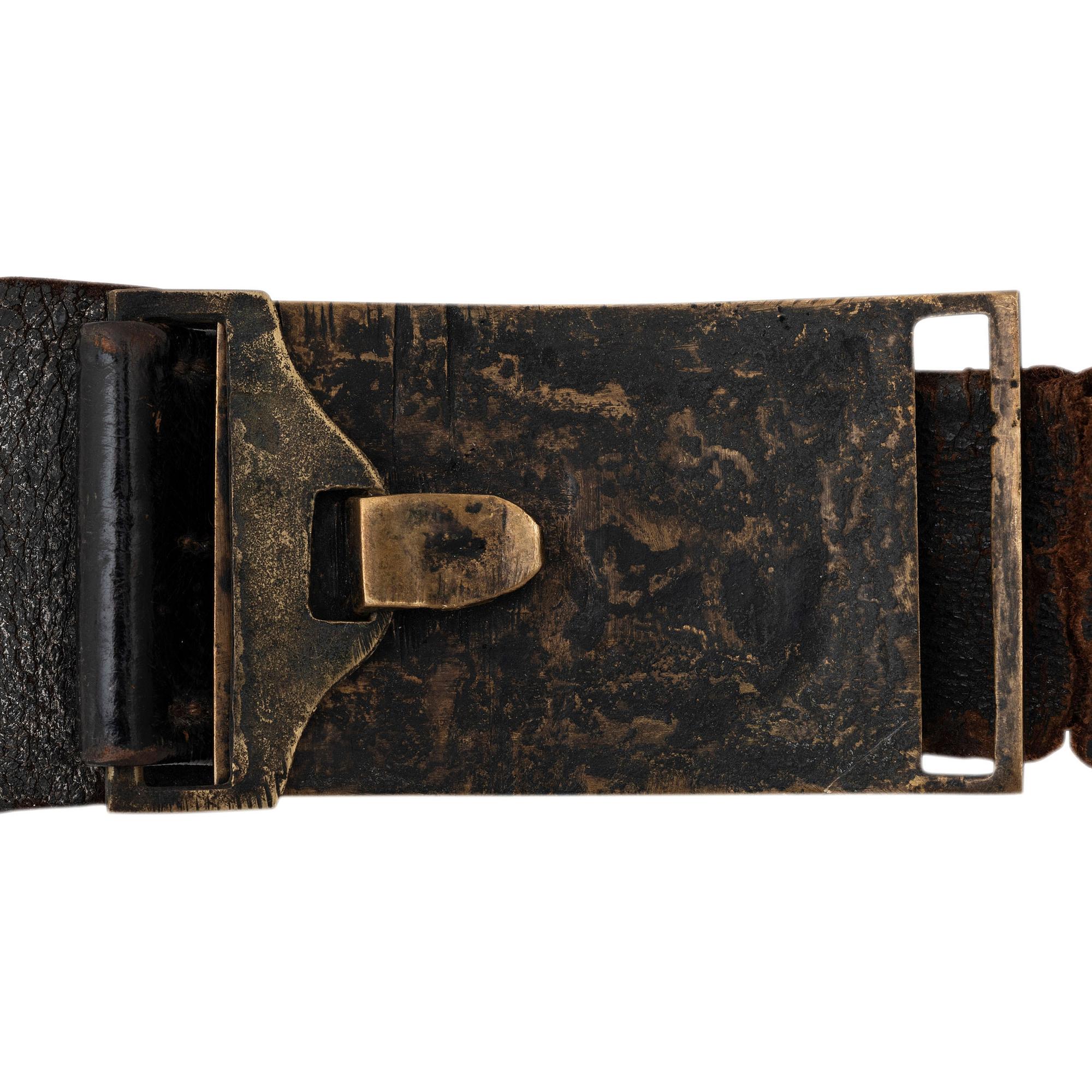 US Model 1851 Sword Belt Plate with Relic Folded & Sewn Leather Saber Belt
