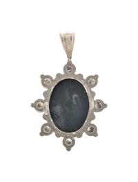 BLACK OPAL AND DIAMOND PENDANT