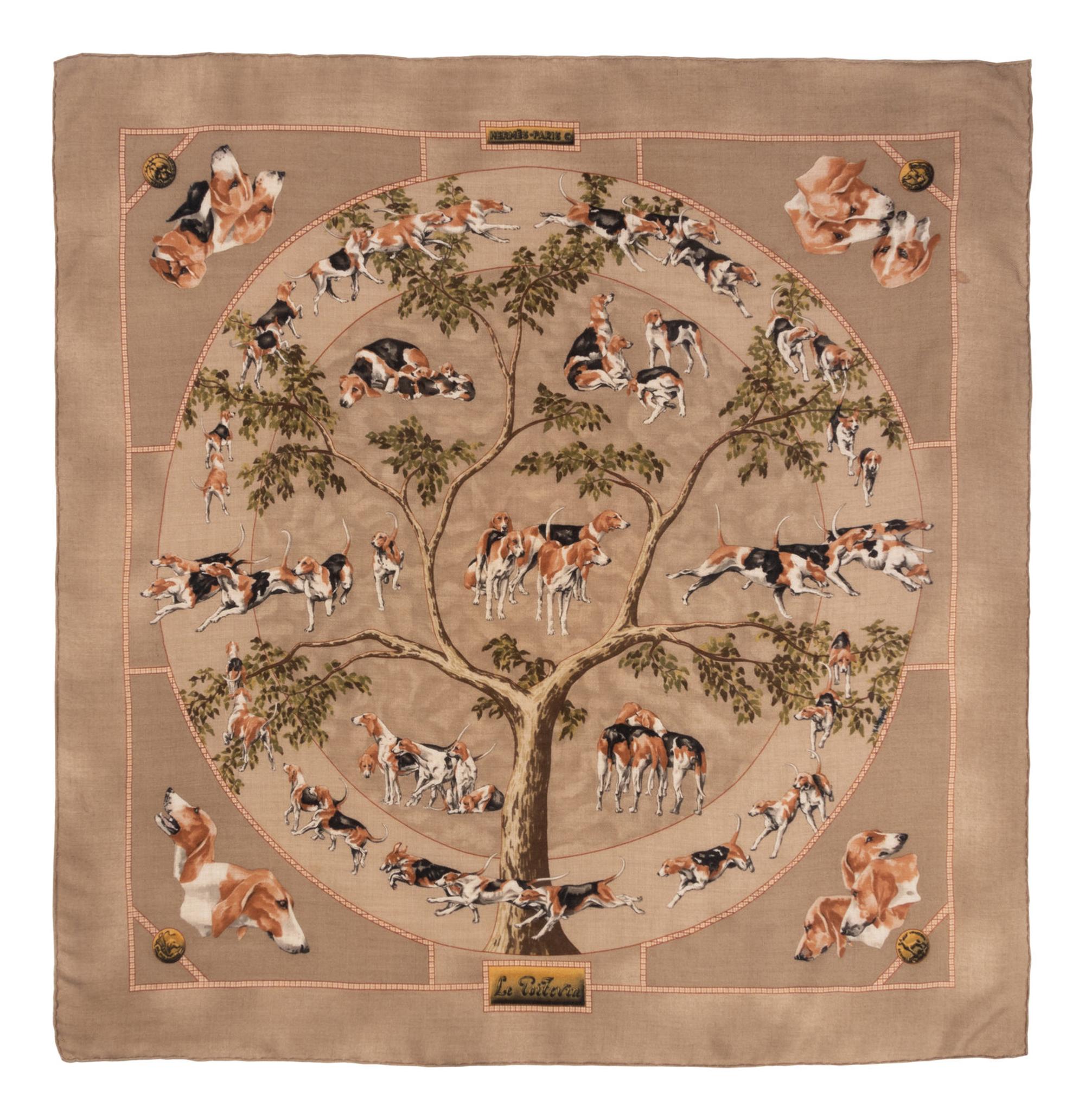 Two Hermès 90cm Cashmere/Silk Scarves