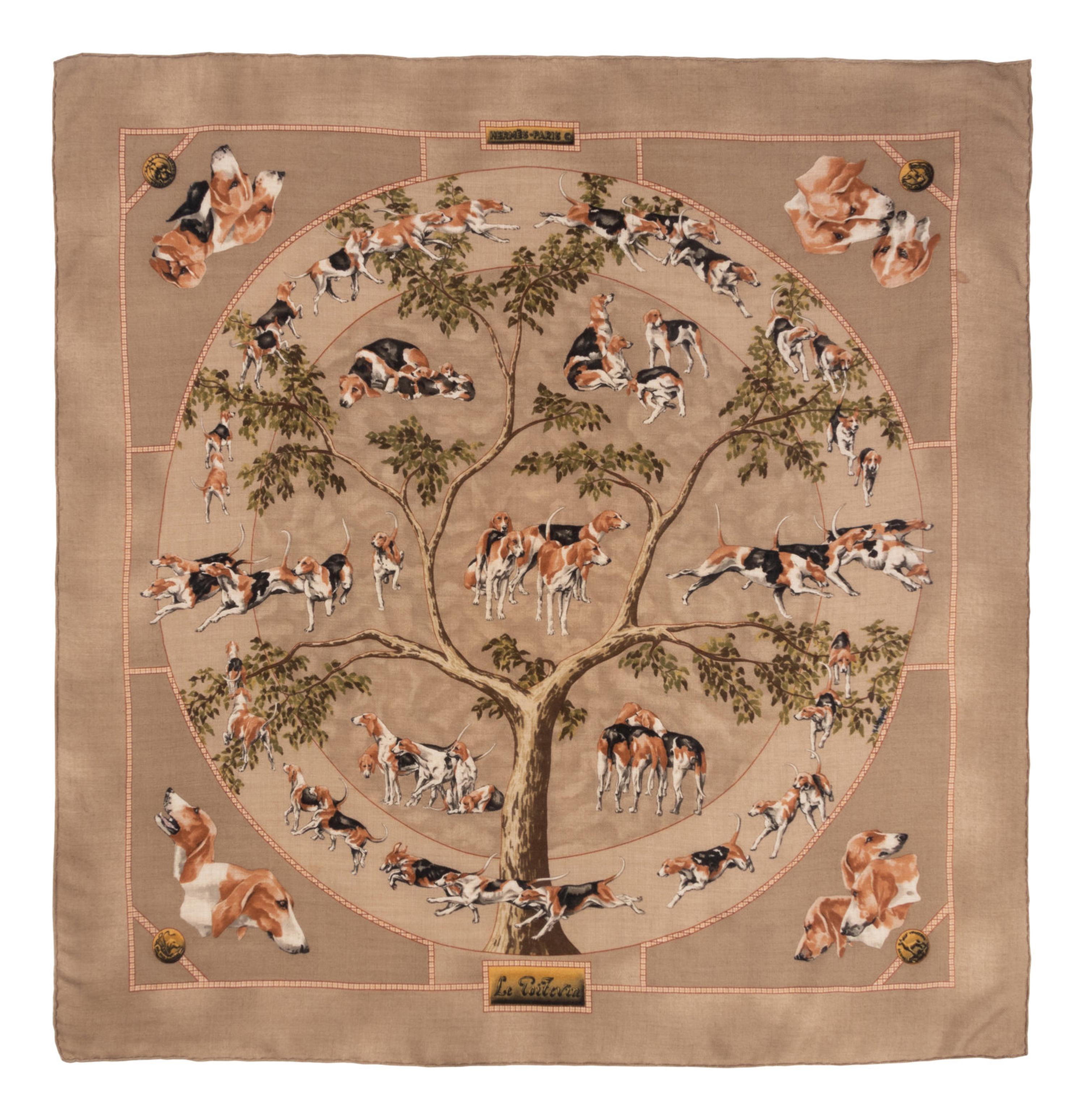 Two Hermès 90cm Cashmere/Silk Scarves