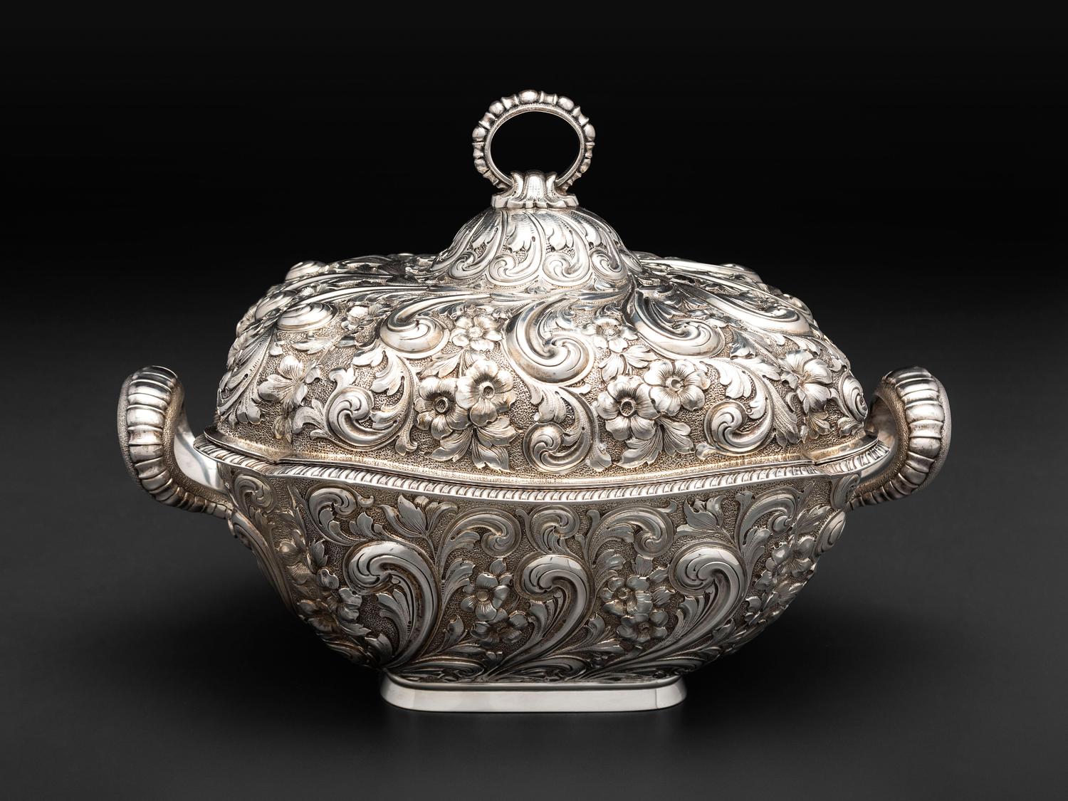 An American Repousse Silver Covered Tureen