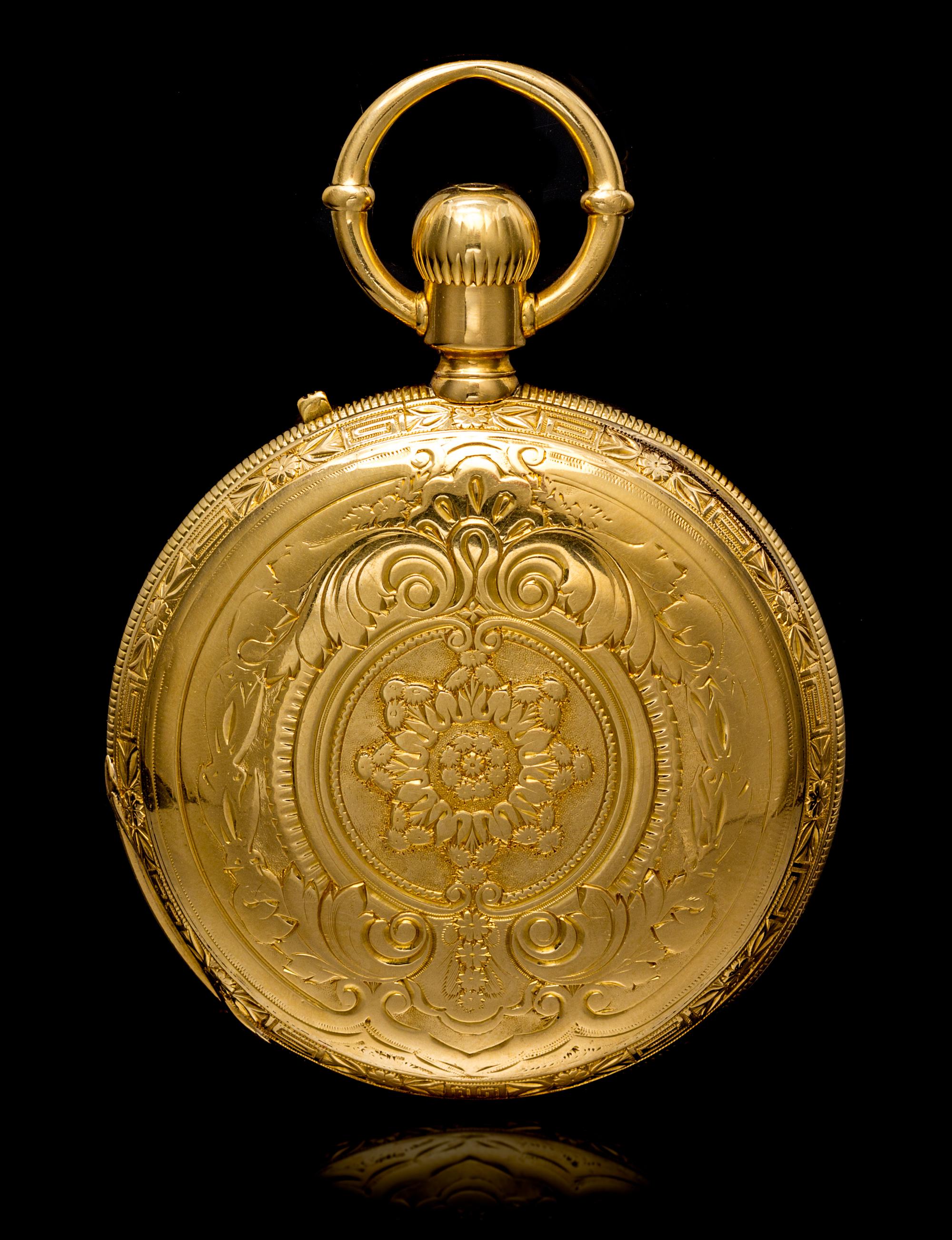 An 18 Karat Yellow Gold Hunter Case Pocket Watch, Ulysse Nardin Locle,