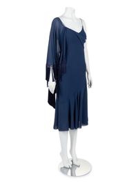 Christian Dior Haute Couture Chiffon Slip Dress with Fringed Capelet, Fall/Winter 2003