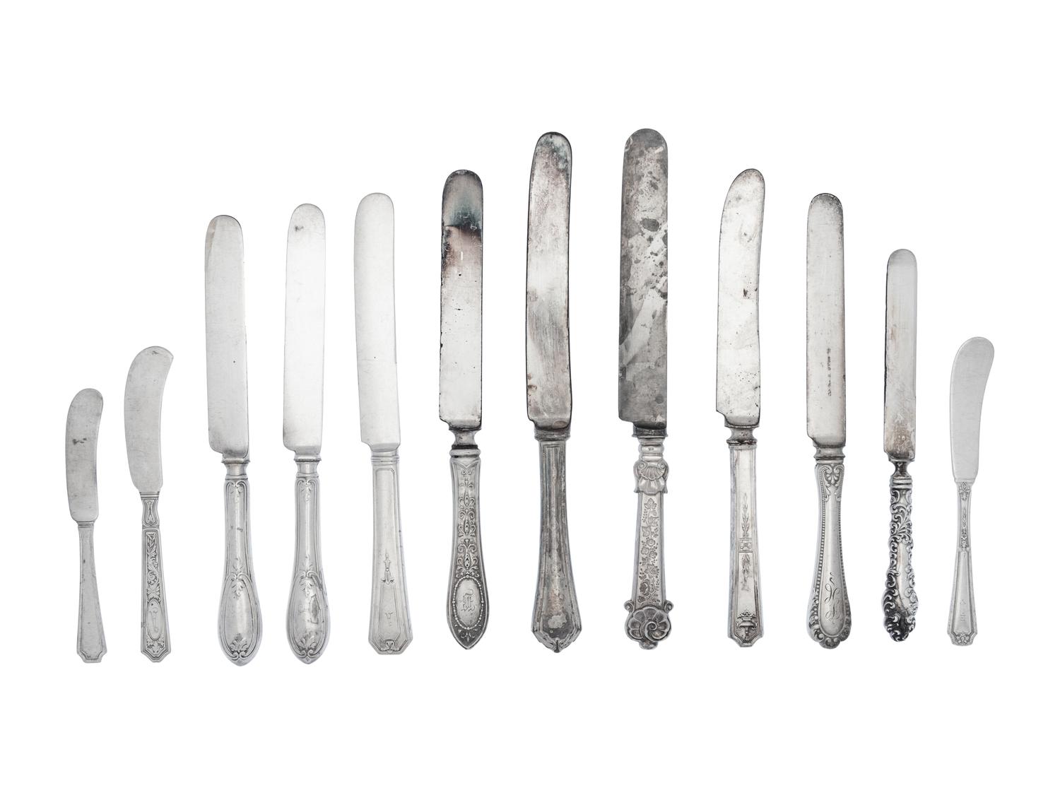 A Collection of Silver and Silver-Plate Knives