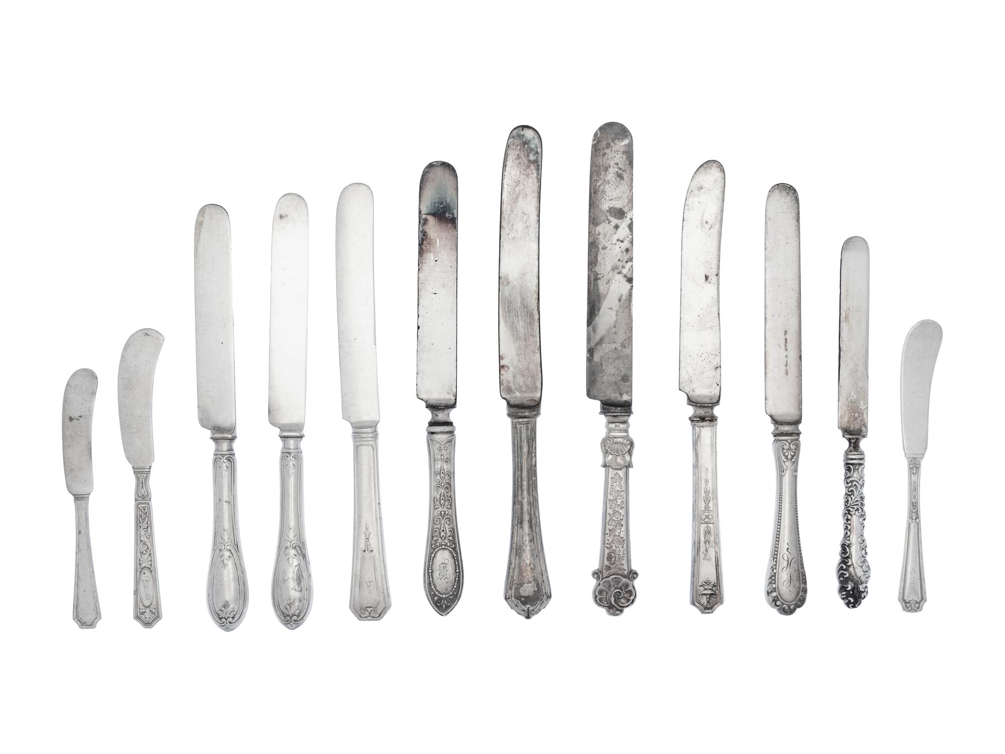 A Collection of Silver and Silver-Plate Knives