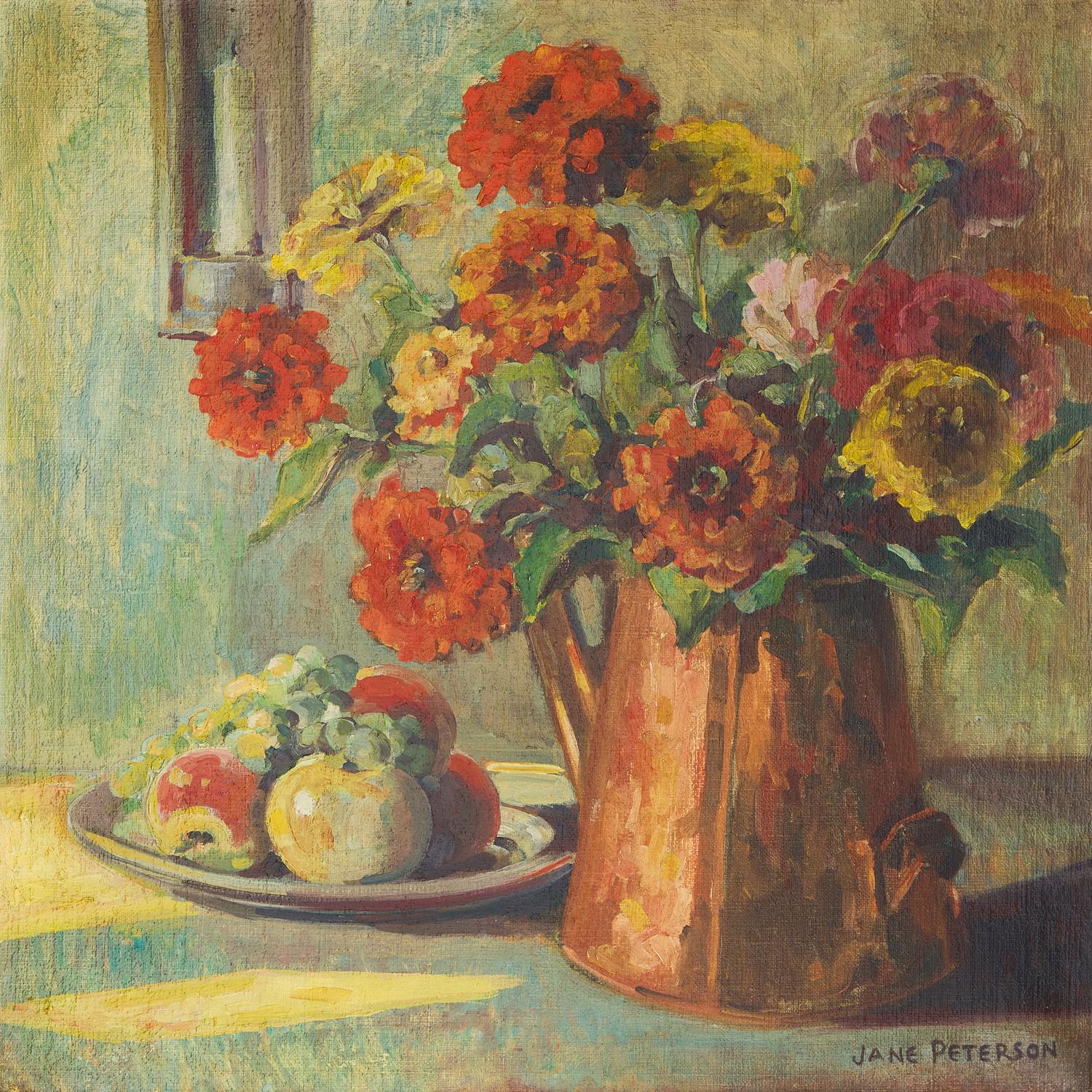 Still Life with Zinnias