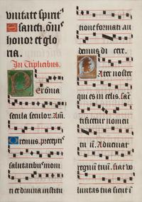 [MANUSCRIPT LEAF -- ANTIPHONARY]. One leaf on vellum, in Latin. Italy, ca. 1480-1525.
