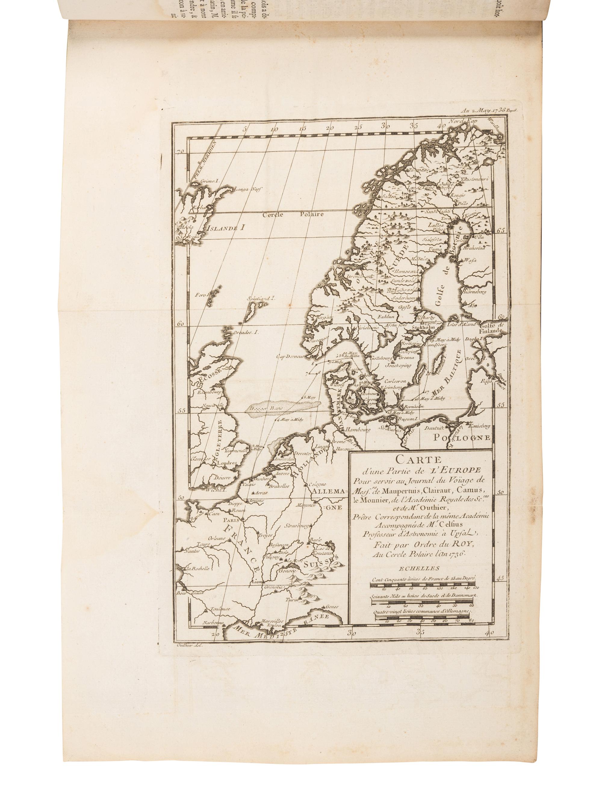 OUTHIER, Reginald (1694-1774). Journal d'un Voyage au Nord, en 1736 et 1737 . Paris: Chez Piget and Durand, 1744.