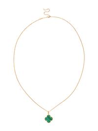 VAN CLEEF & ARPELS, YELLOW GOLD AND MALACHITE 'MAGIC ALHAMBRA' LONGCHAIN NECKLACE