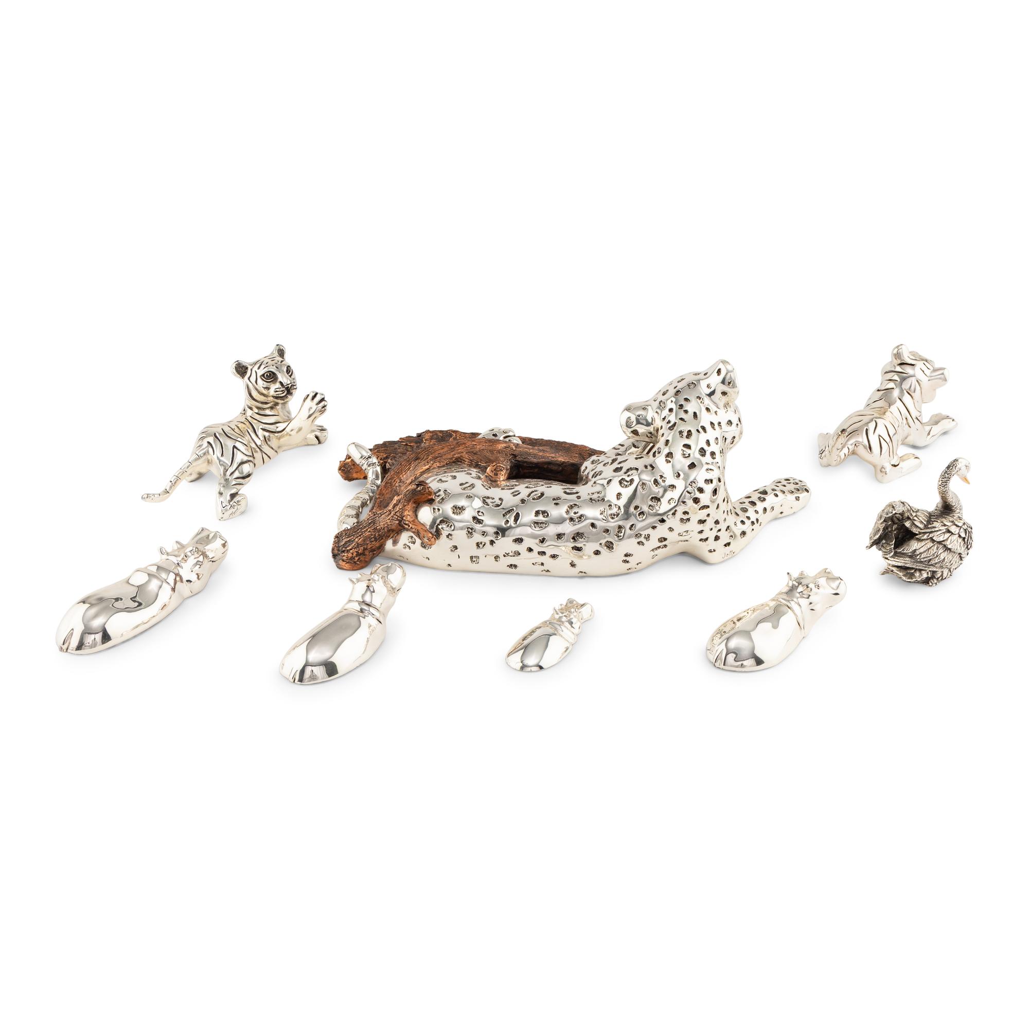 A Group of Eight D'Argenta Silver-Plate Animal Figures