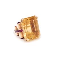 CITRINE AND RUBY RING