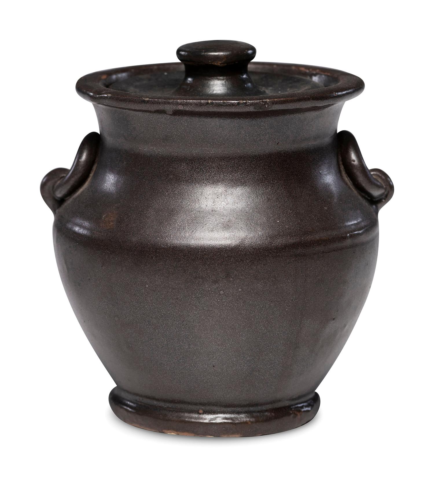 A Rare E. Schrop Lidded Stoneware Pot