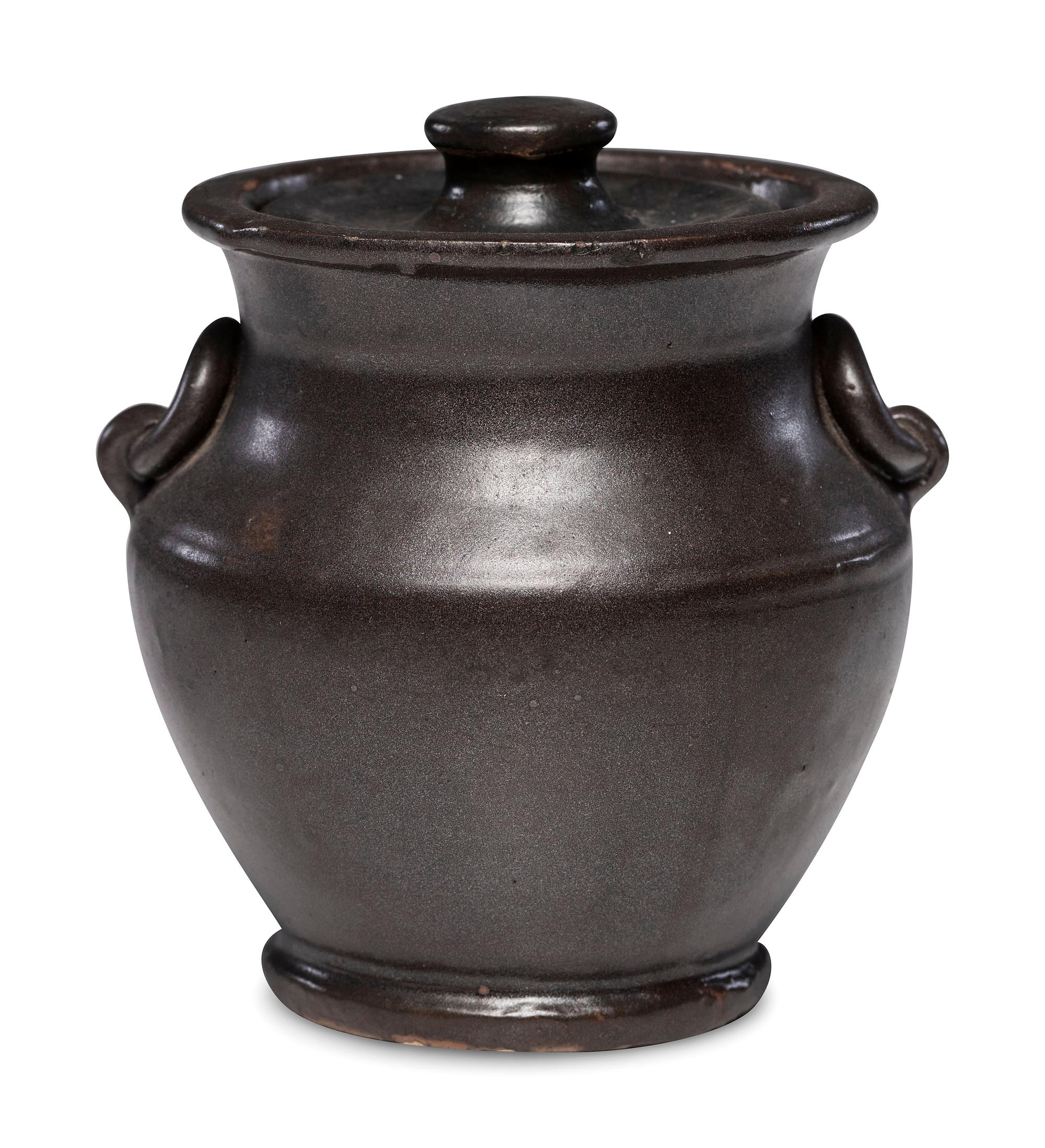 A Rare E. Schrop Lidded Stoneware Pot