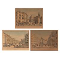 A Set of Three Austrian Hand Colored Engravings (19th Century)