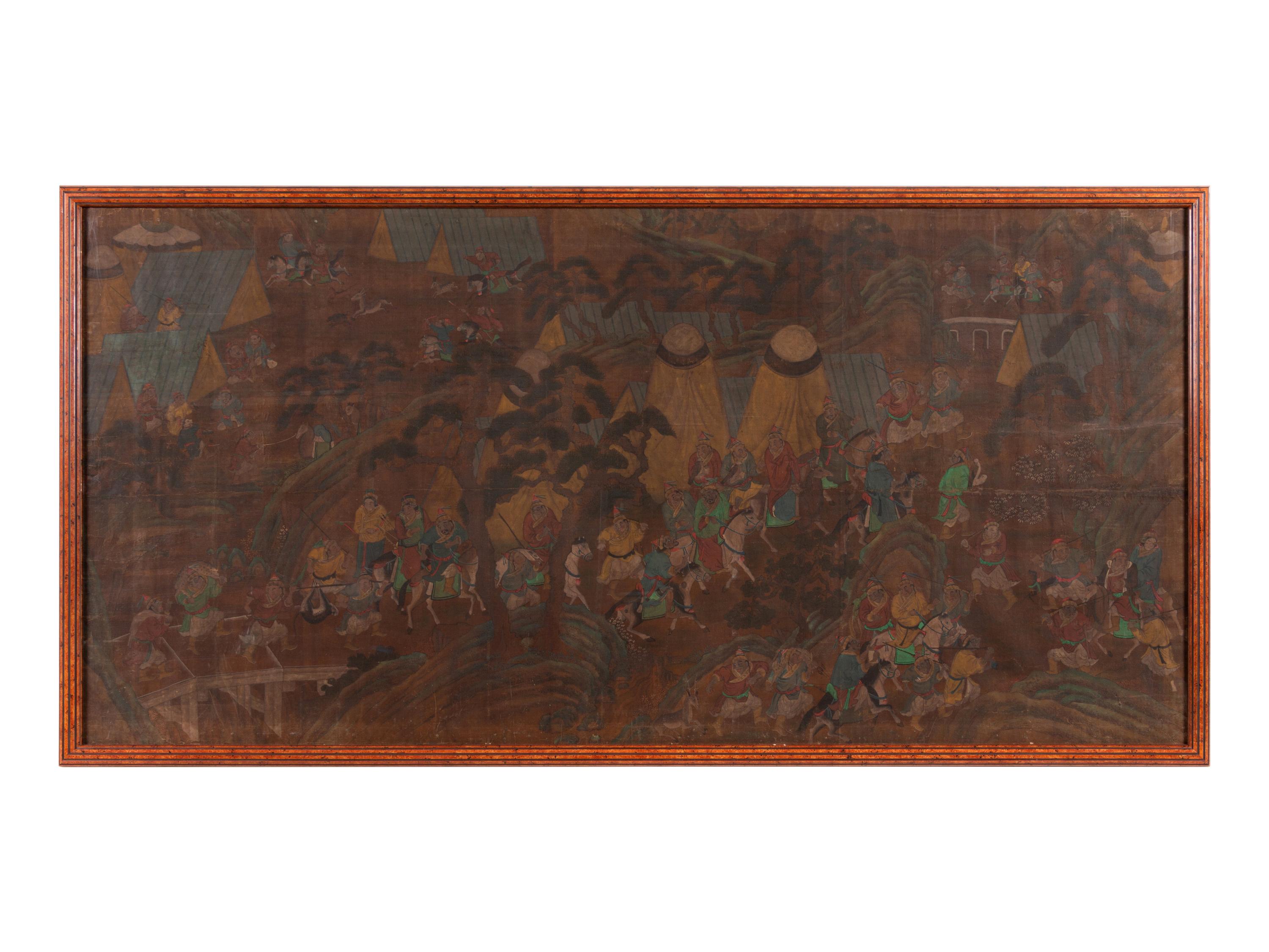 A Mongolian Silk Wallpaper Panel