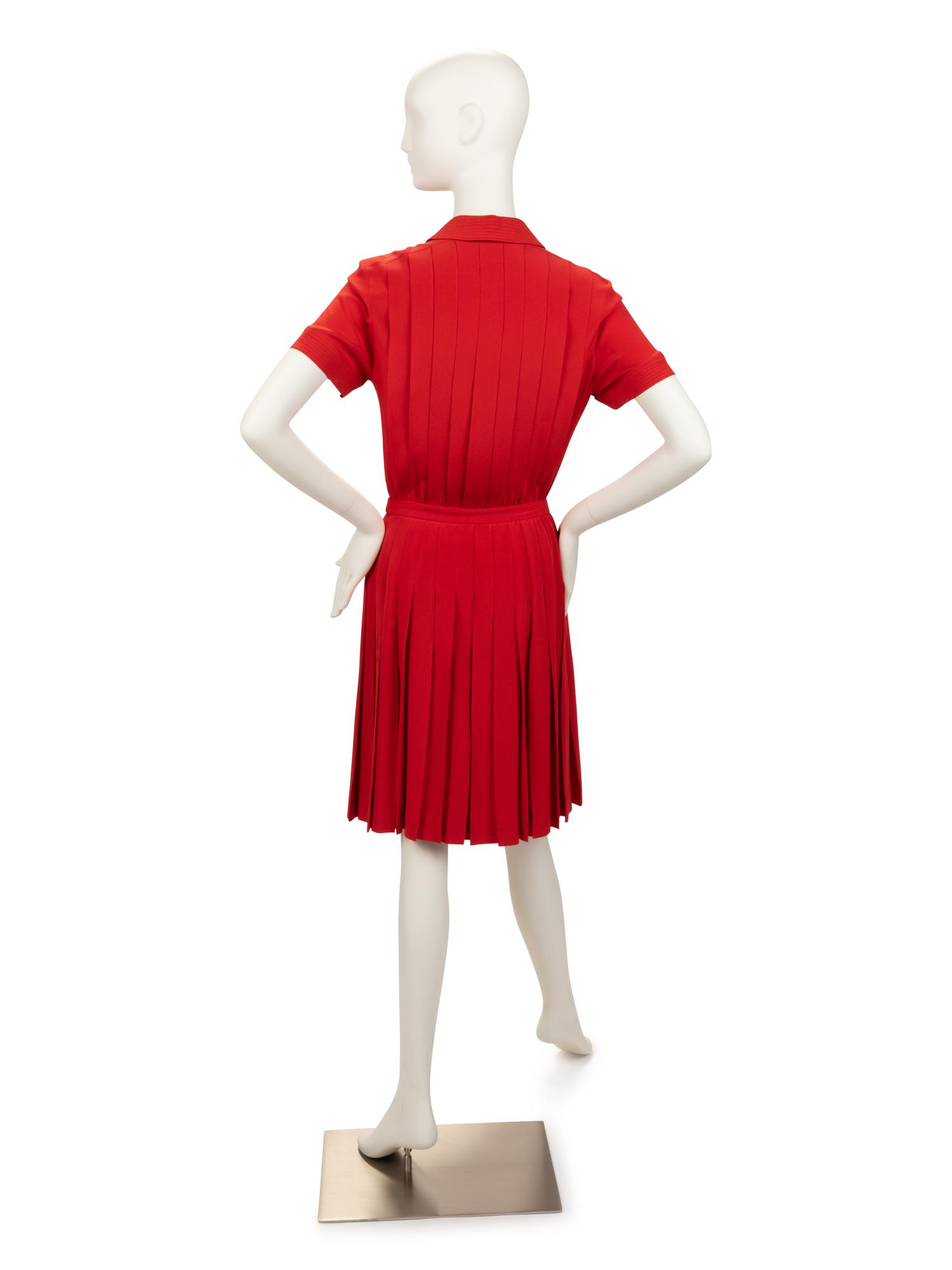 Chanel Pleated Silk Dress, 1980-90s