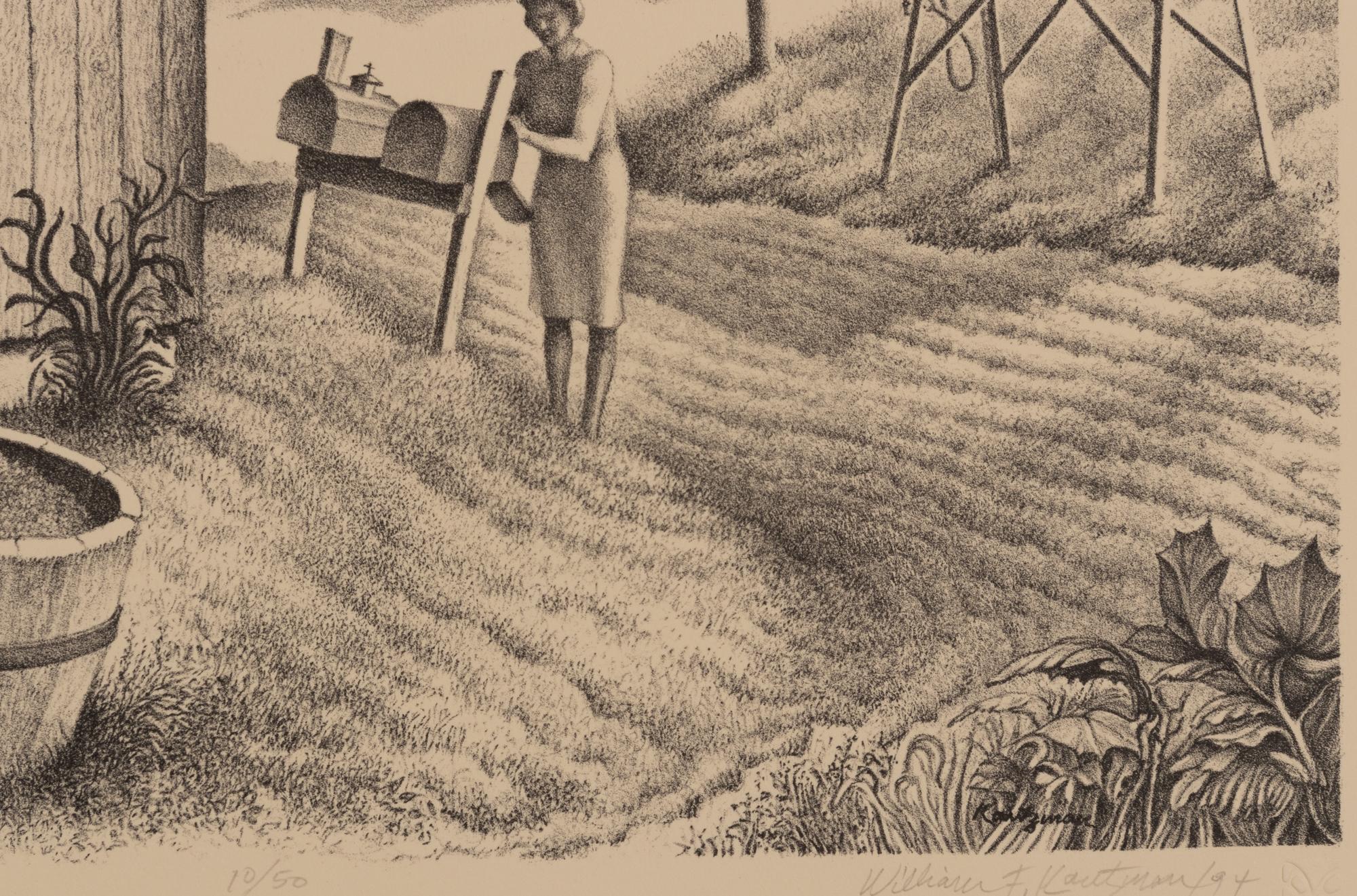 A group of three prints ( Evening Chores; Posting the Letter; Thief in the Corn )