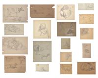 Farm Animal Studies: F older of Eighteen (18) Pencil Drawings