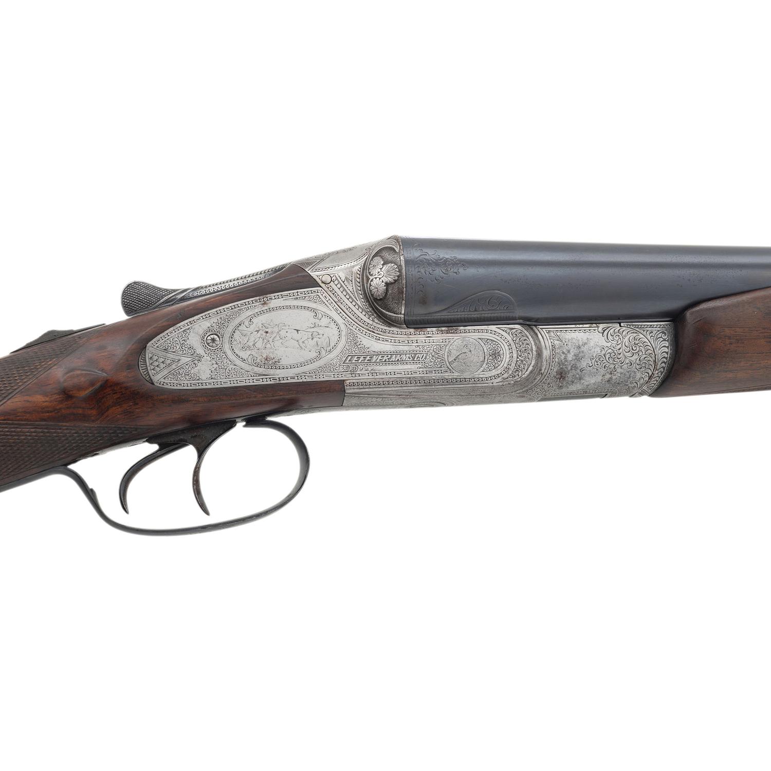 **High Quality B-Grade Lefever Arms Company SxS Hammerless Side Plate Shotgun with Krupp Barrels