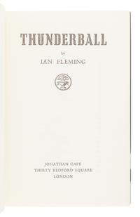 FLEMING, Ian (1908-1964). Thunderball . London: Jonathan Cape, 1961.