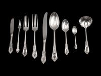 An American Silver Flatware Service — Wallace Silversmiths, Wallingford, Connecticut, Rose Medallion Pattern