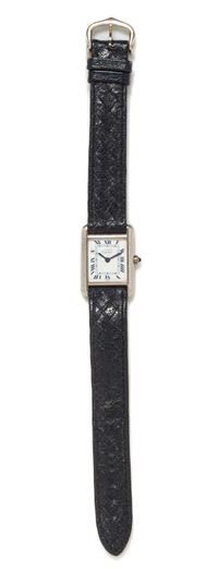 A Sterling Silver "Tank" Wristwatch, Must de Cartier,