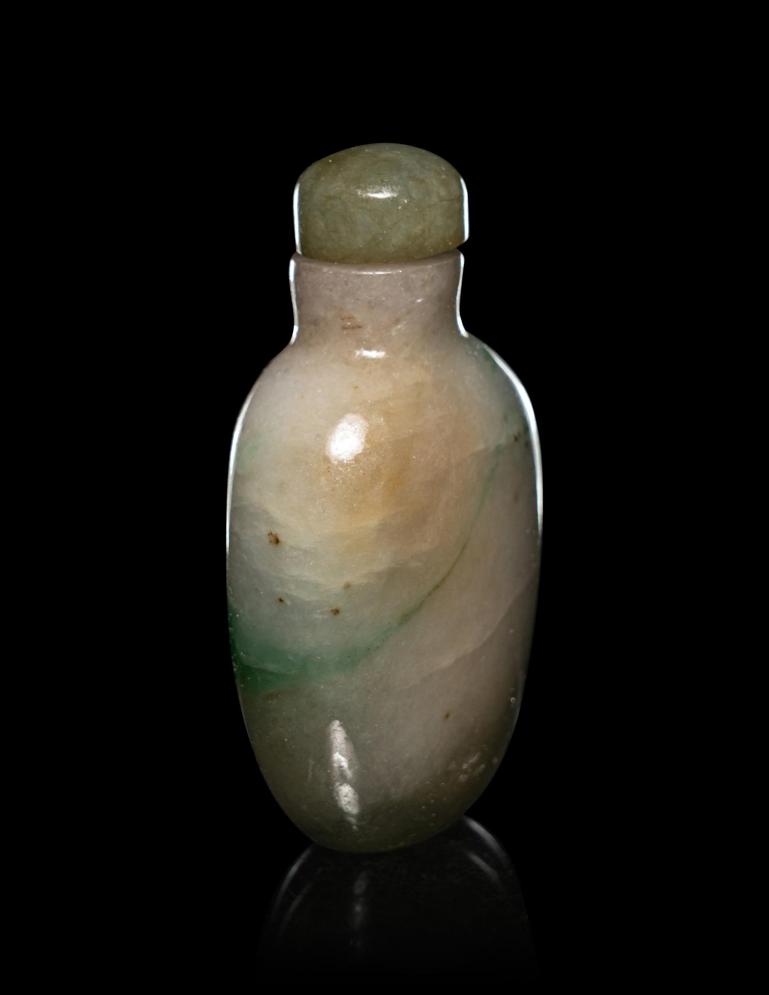 Two Green Jadeite Snuff Bottles