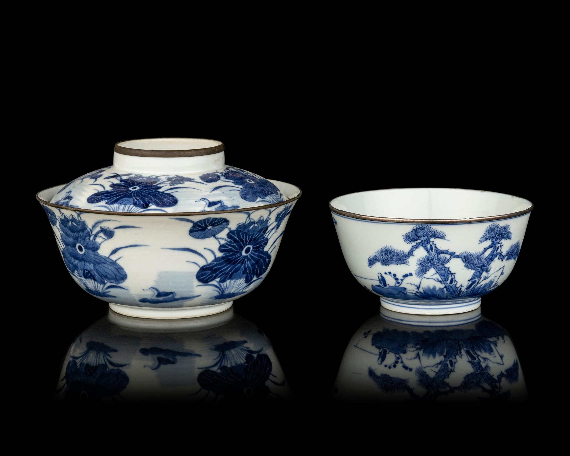 Two Chinese Blue and White Porcelain Bowls