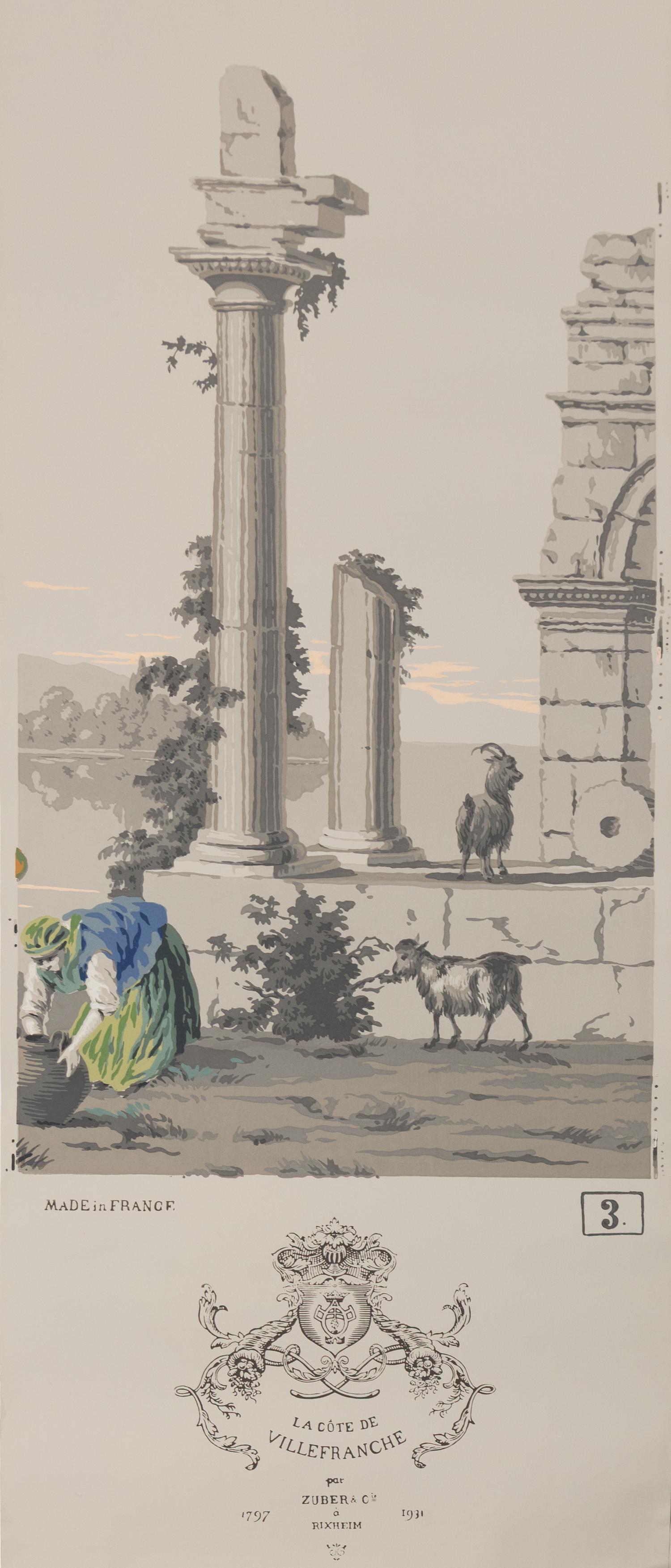 A Complete Set of Fourteen Zuber et Cie. La Cote de Villefranche Wallpaper Panels