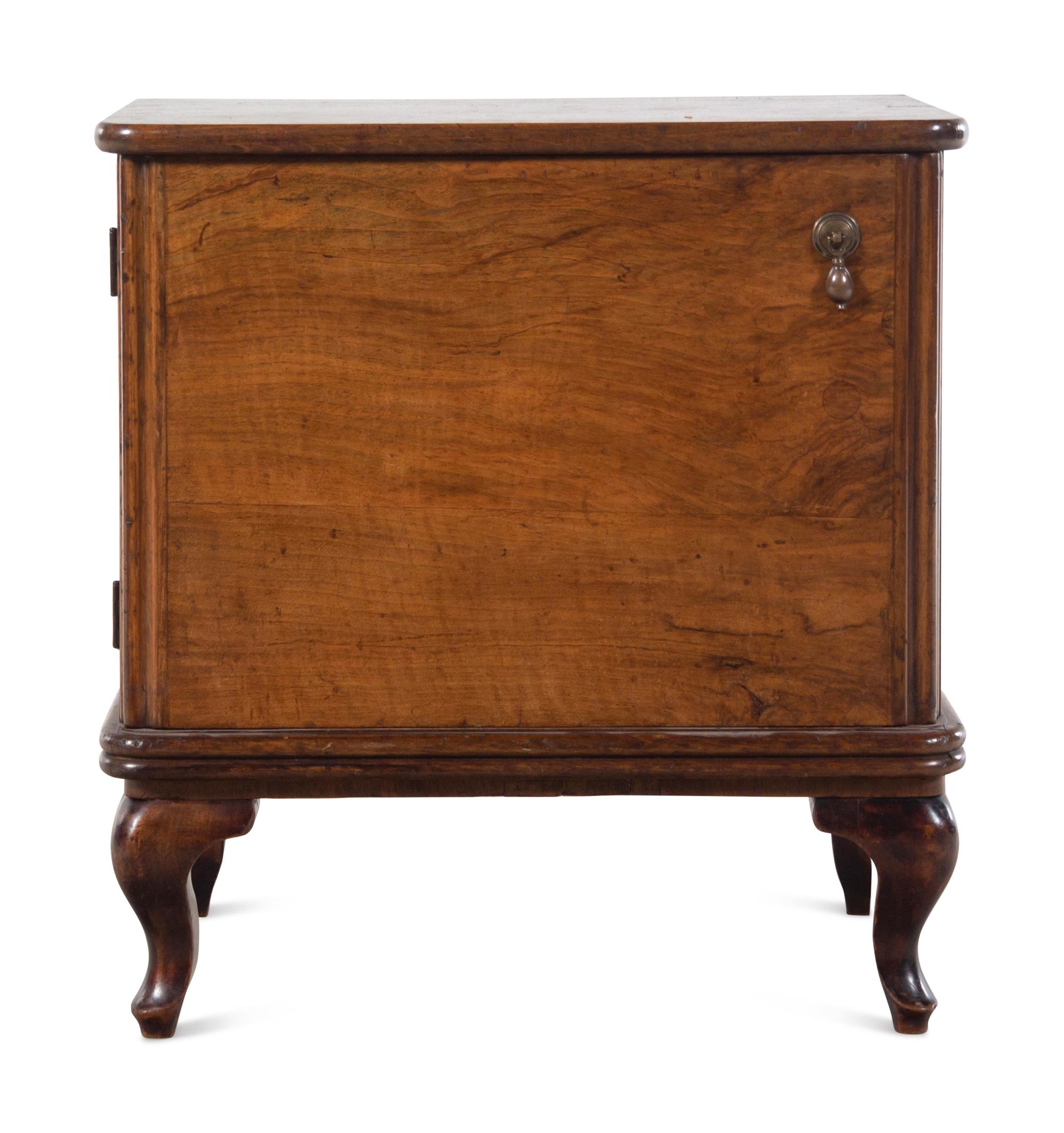 An English Walnut Single-Door Cabinet