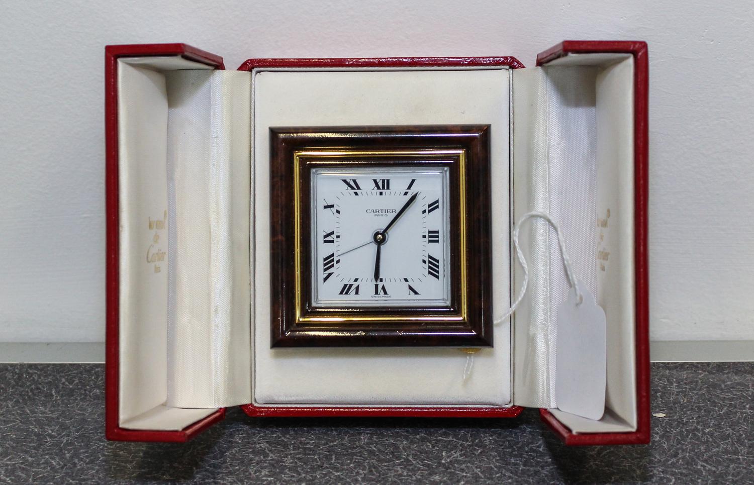 A Cartier Desk Clock Height 3 inches.