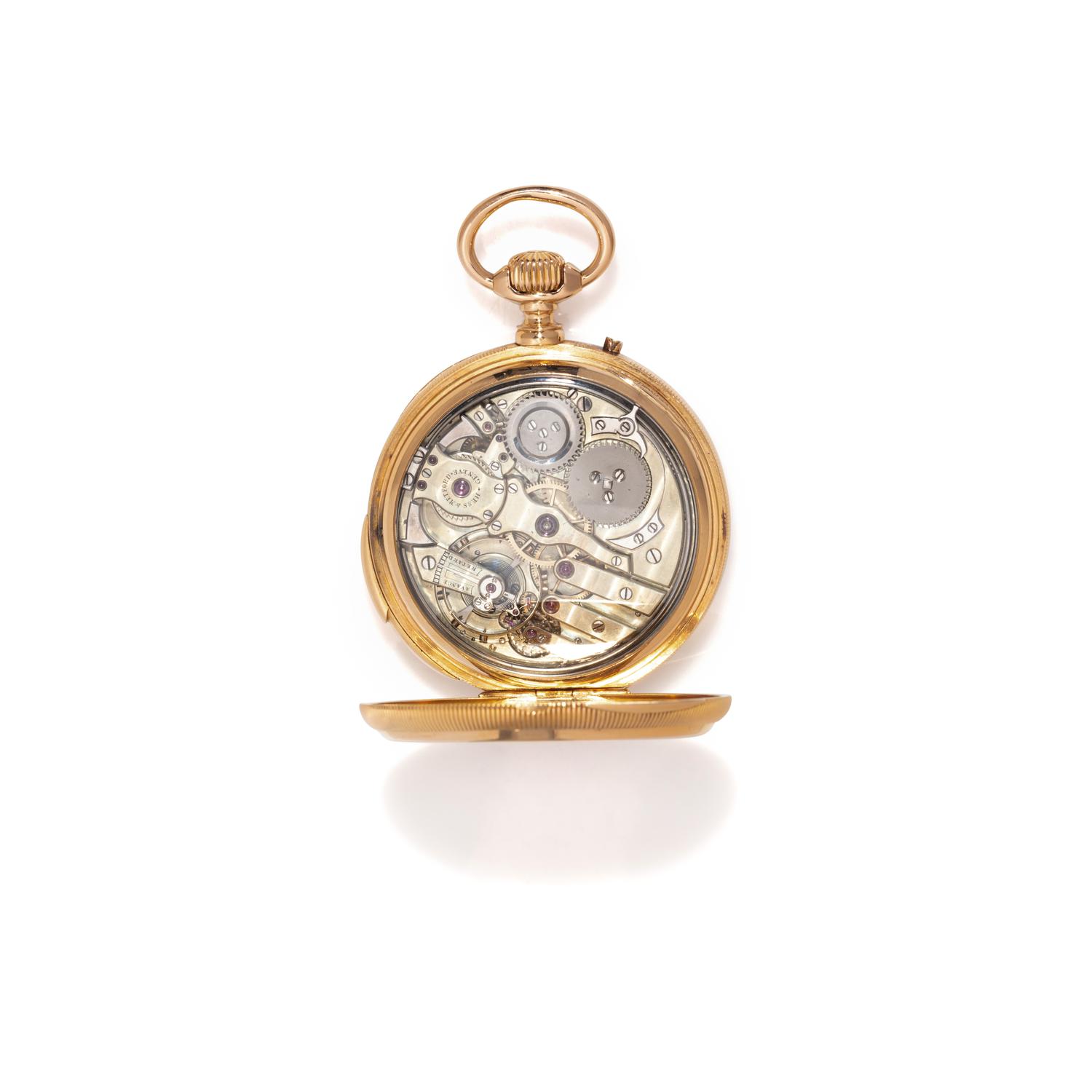 HESS & METFORD, 18K YELLOW GOLD FIVE MINUTE REPEATER POCKET WATCH